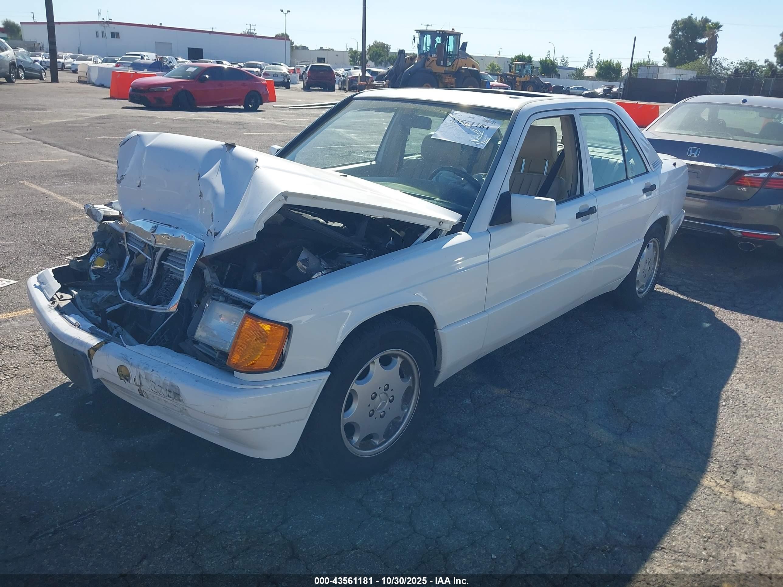 1991 Mercedes-benz 190 E 2.3 White vin: WDBDA28D1MF829050