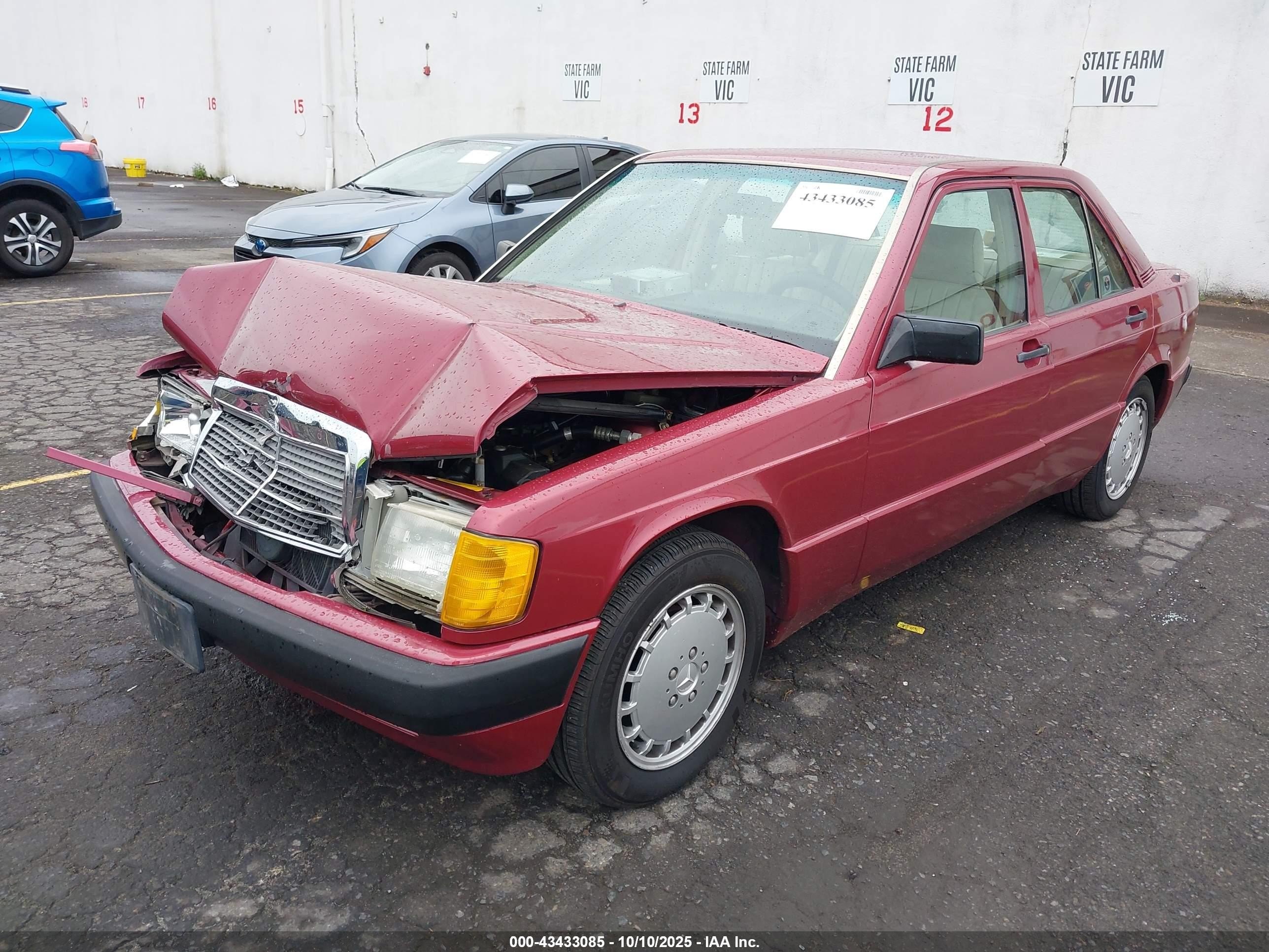 1991 Mercedes-benz 190 E 2.3 Red vin: WDBDA28D4MF803848