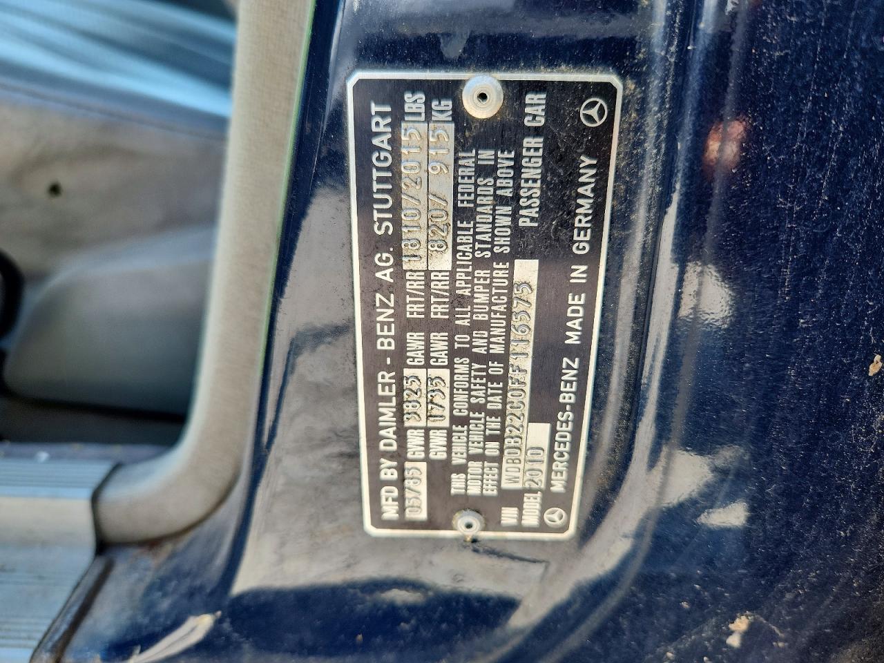 1985 Mercedes-benz 190 D 2.2 Черный vin: WDBDB22C0FF116575