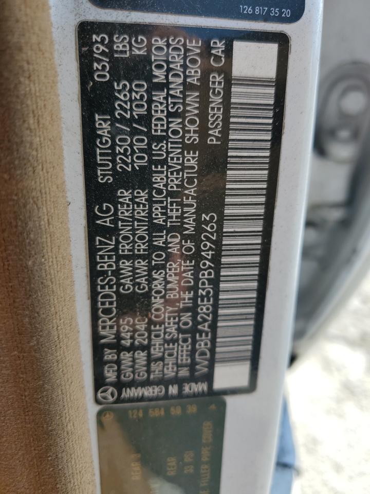1993 Mercedes-benz 300 E 2.8 Белый vin: WDBEA28E3PB949263