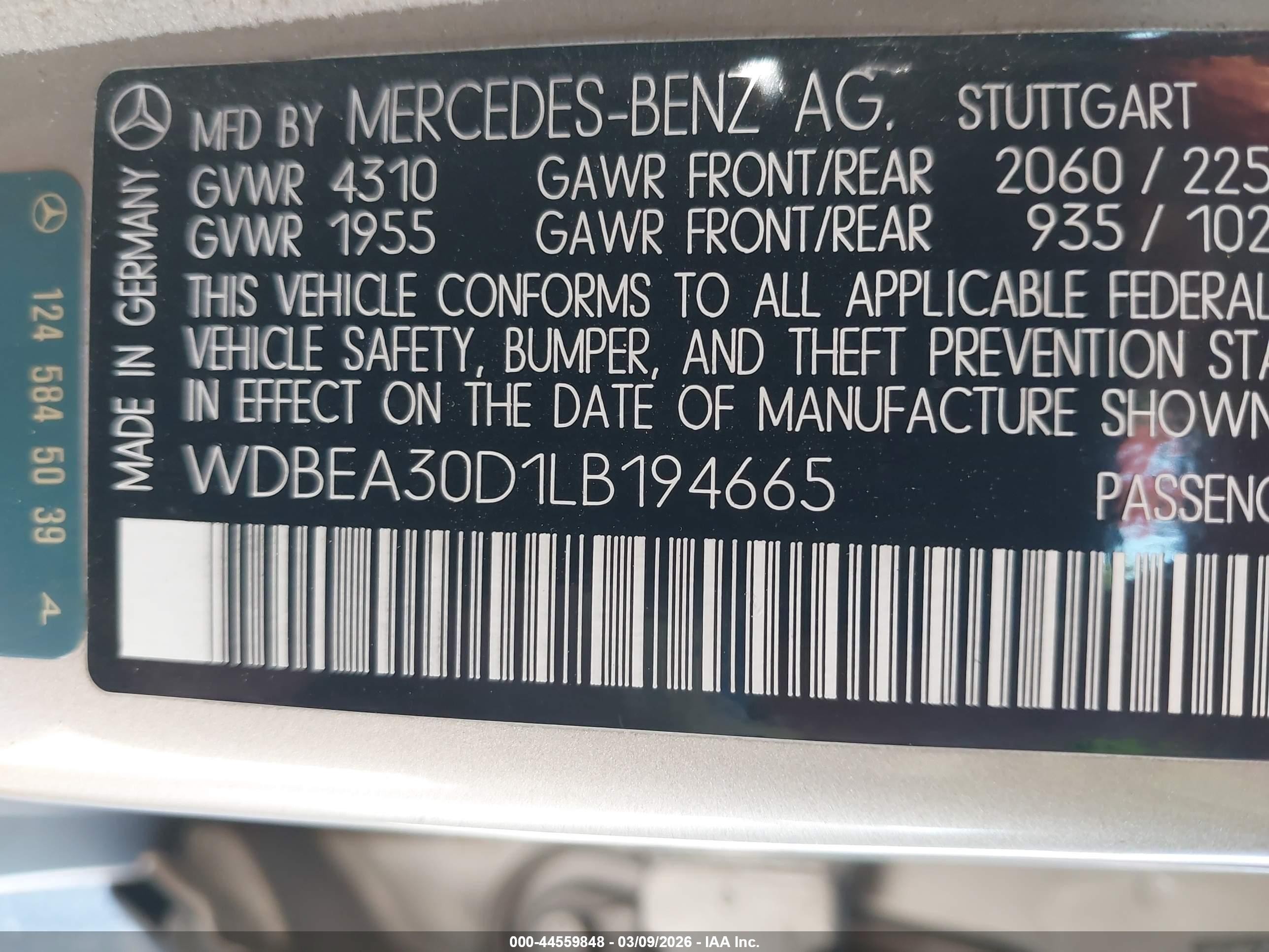 1990 Mercedes-benz 300 E Beige vin: WDBEA30D1LB194665