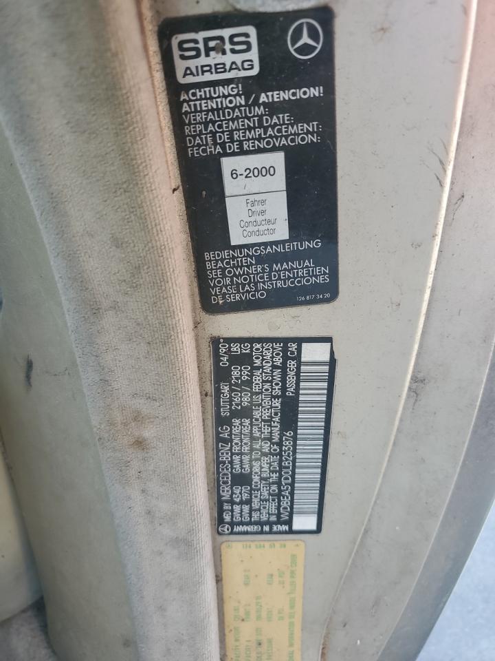 1990 Mercedes-benz 300 Ce Beige vin: WDBEA51D0LB253876
