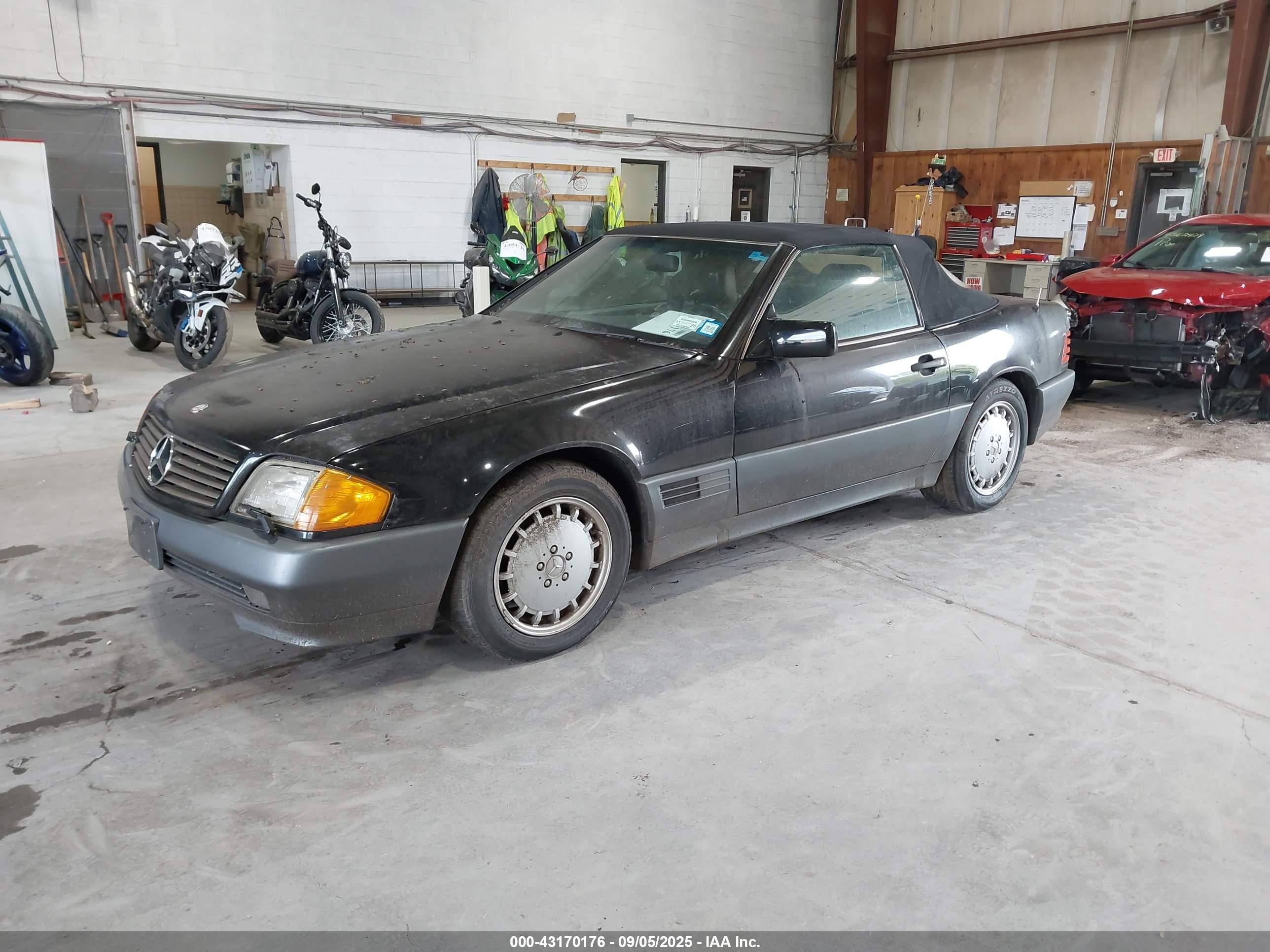 1992 Mercedes-benz 300 Sl Black vin: WDBFA61E0NF038657