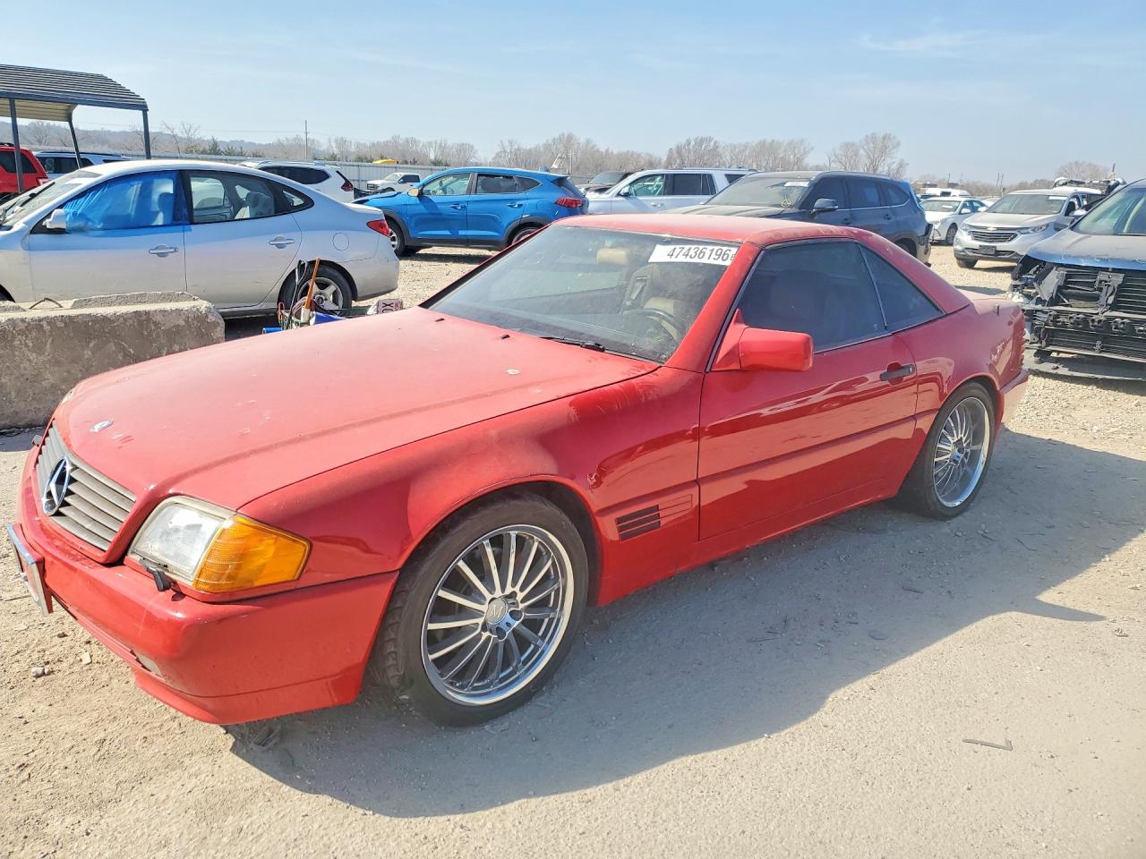 1991 Mercedes-benz 300 Sl Red vin: WDBFA61E2MF030610