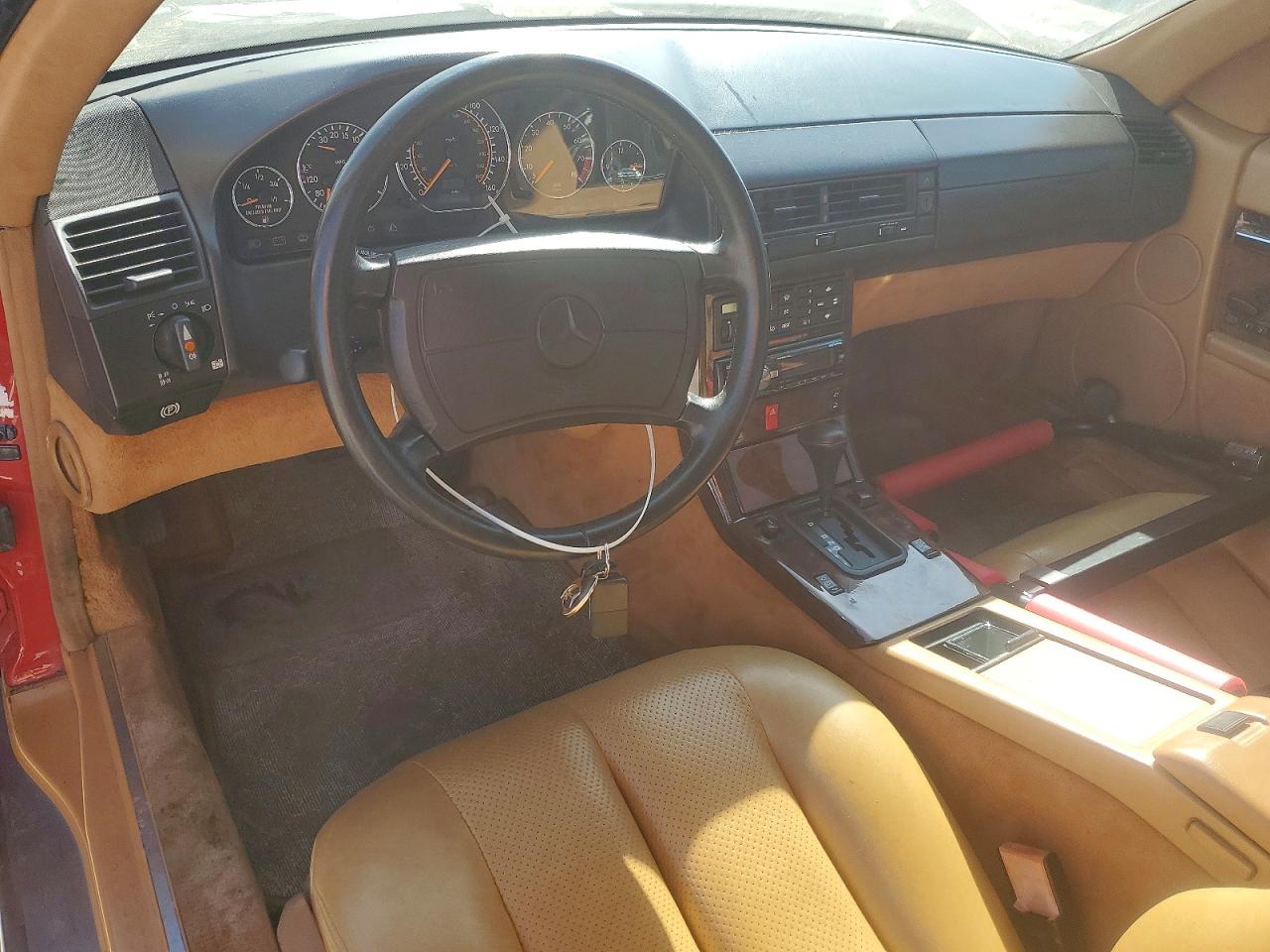 1991 Mercedes-benz 300 Sl Red vin: WDBFA61E2MF030610