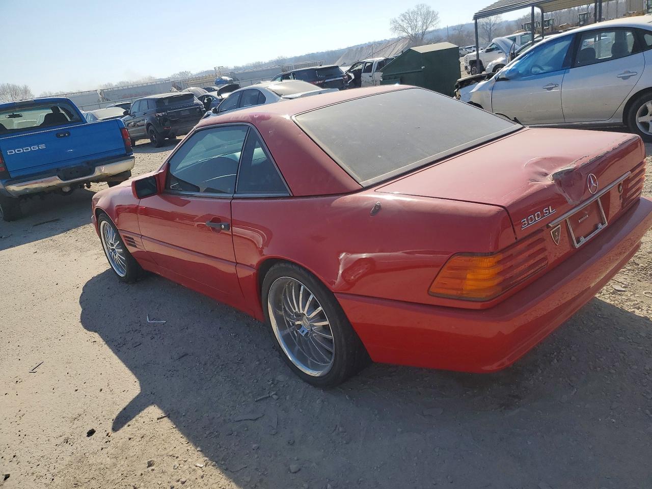 1991 Mercedes-benz 300 Sl Red vin: WDBFA61E2MF030610