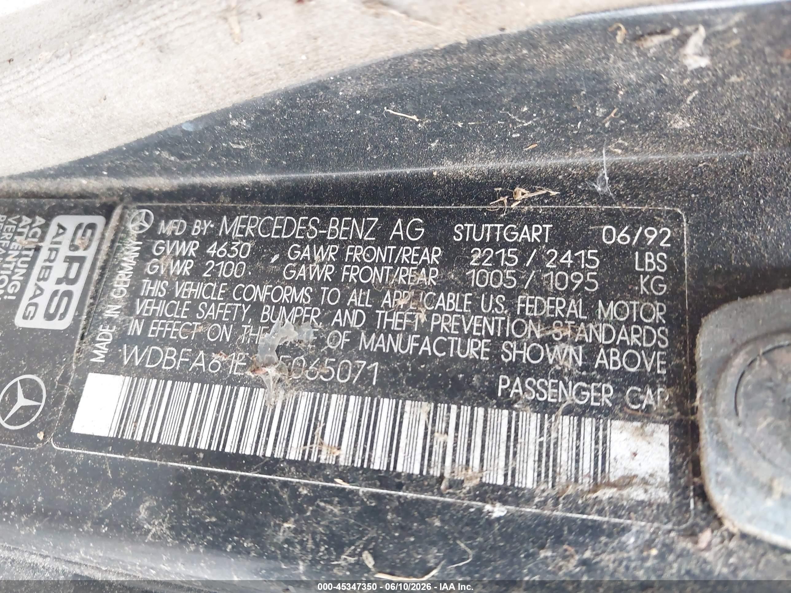 1993 Mercedes-benz 300 Sl Gray vin: WDBFA61E2PF065071