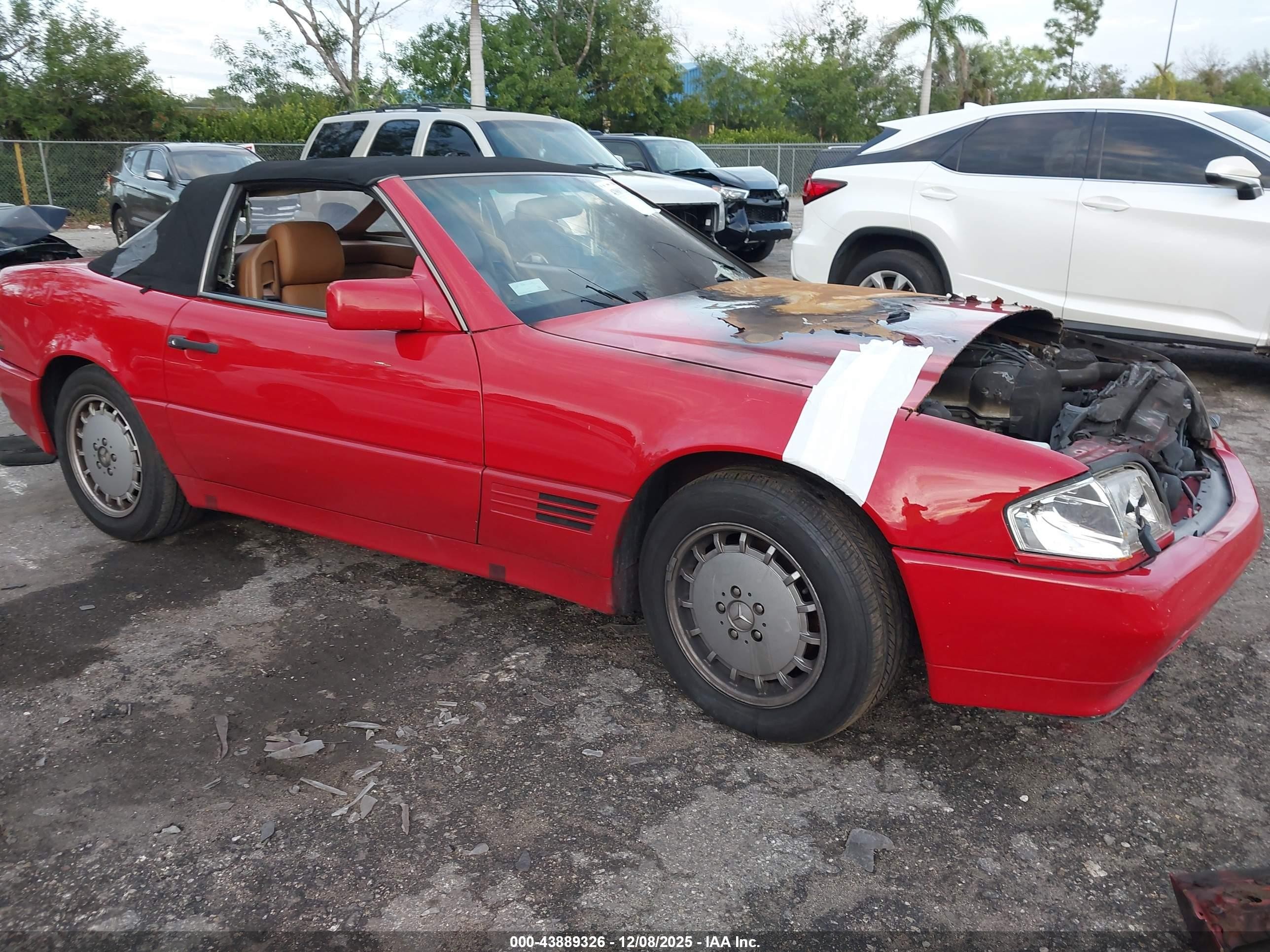 1992 Mercedes-benz 300 Sl Red vin: WDBFA61E3NF048082
