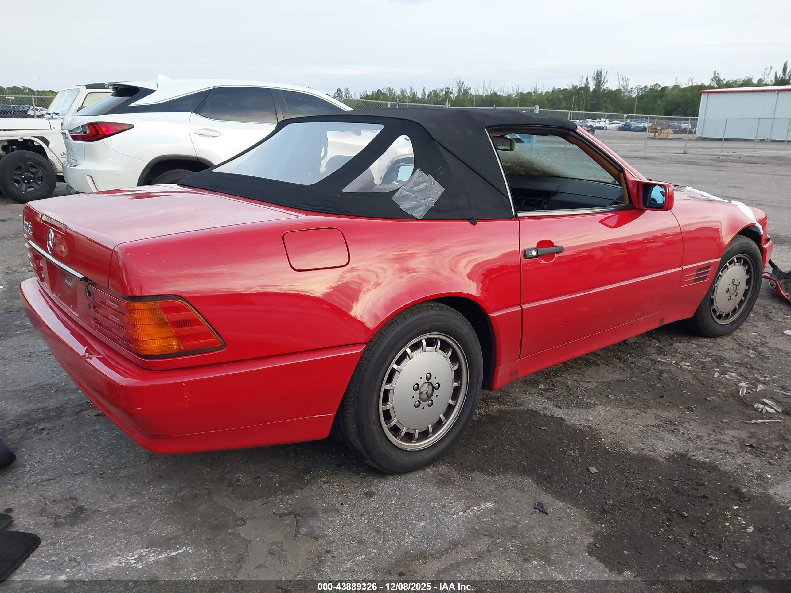 1992 Mercedes-benz 300 Sl Red vin: WDBFA61E3NF048082