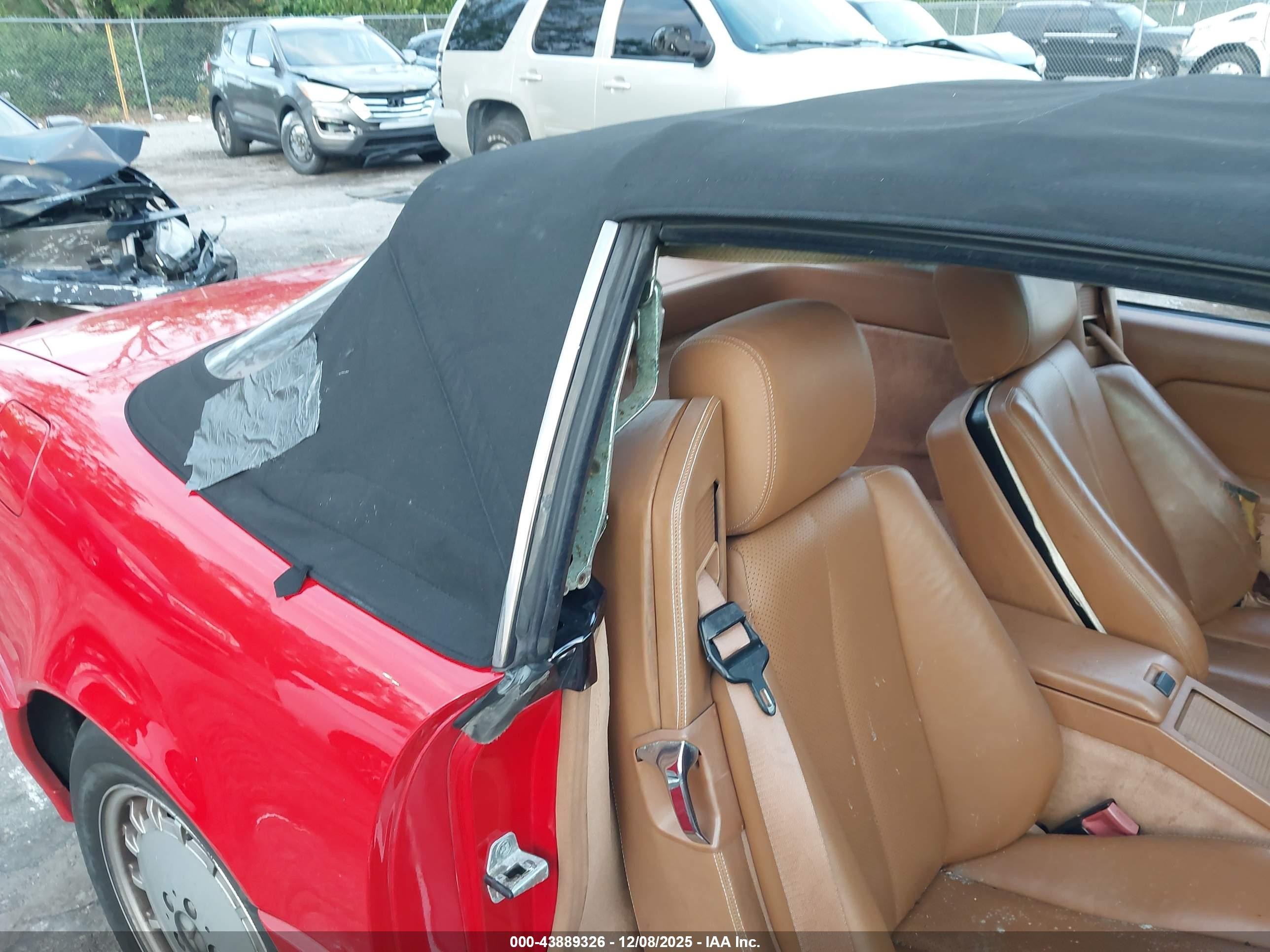 1992 Mercedes-benz 300 Sl Red vin: WDBFA61E3NF048082