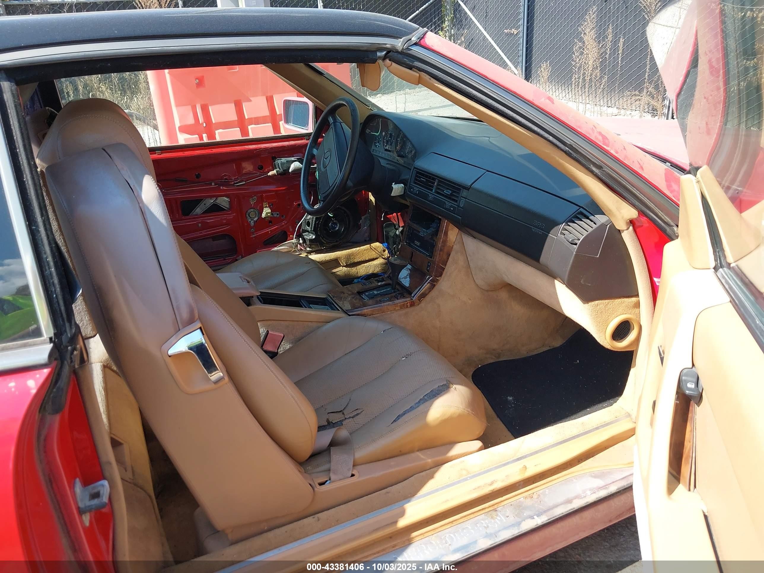 1991 Mercedes-benz 300 Sl Красный vin: WDBFA61E5MF014384