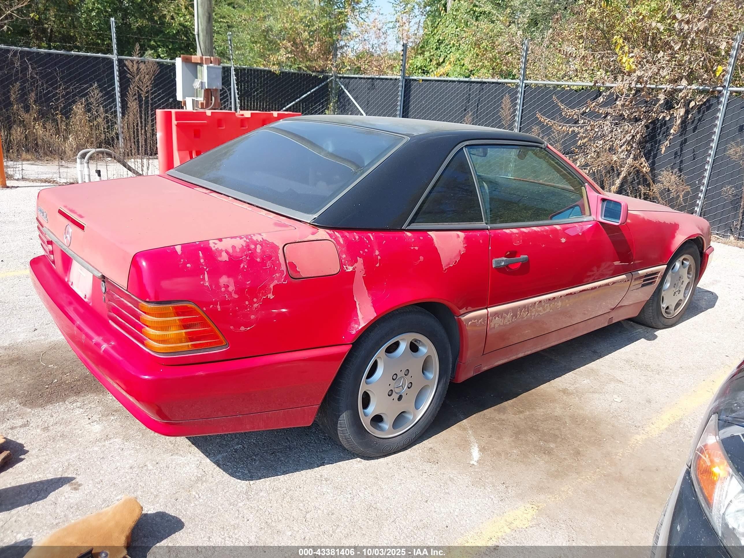 1991 Mercedes-benz 300 Sl Красный vin: WDBFA61E5MF014384
