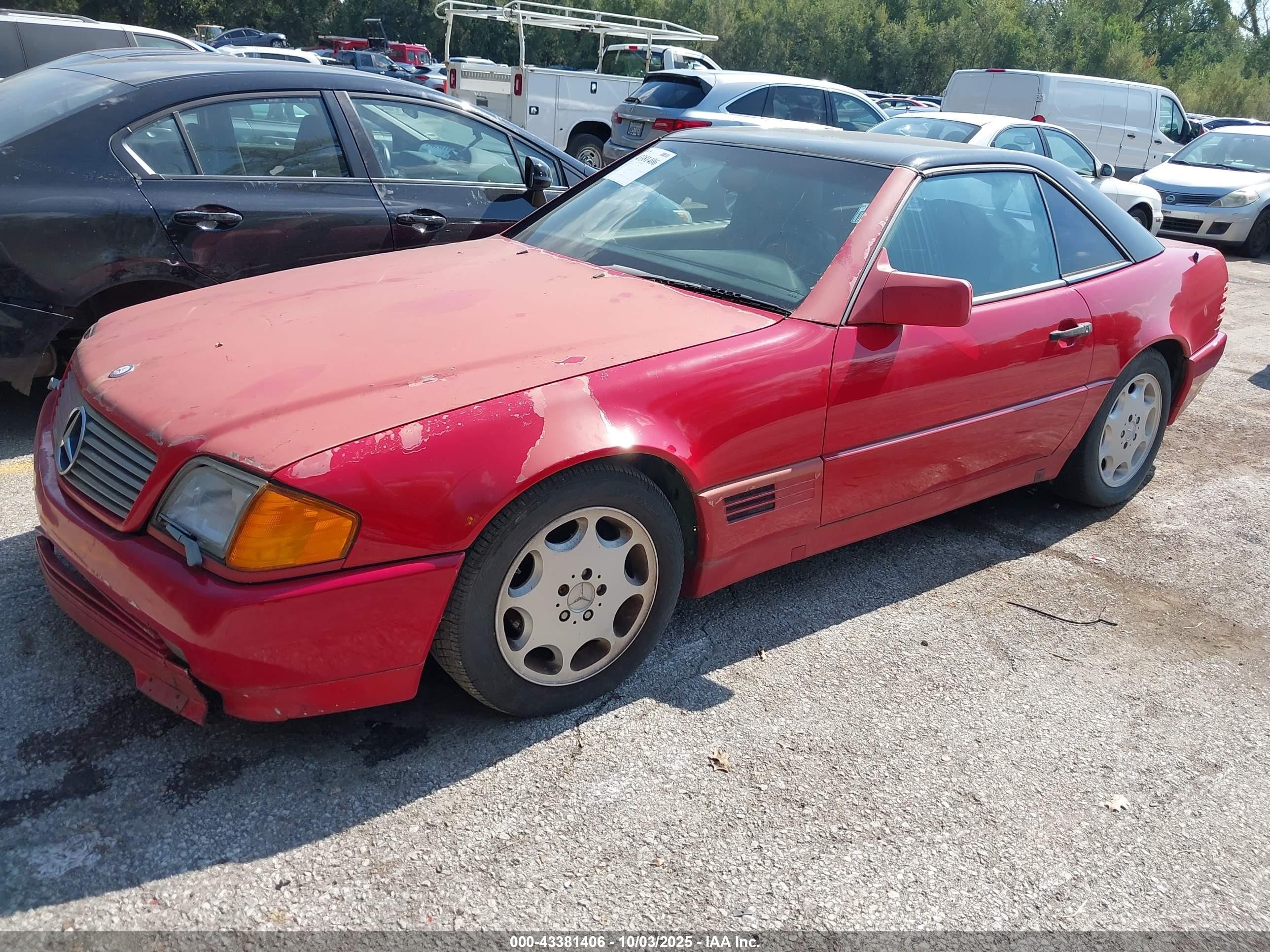 1991 Mercedes-benz 300 Sl Красный vin: WDBFA61E5MF014384