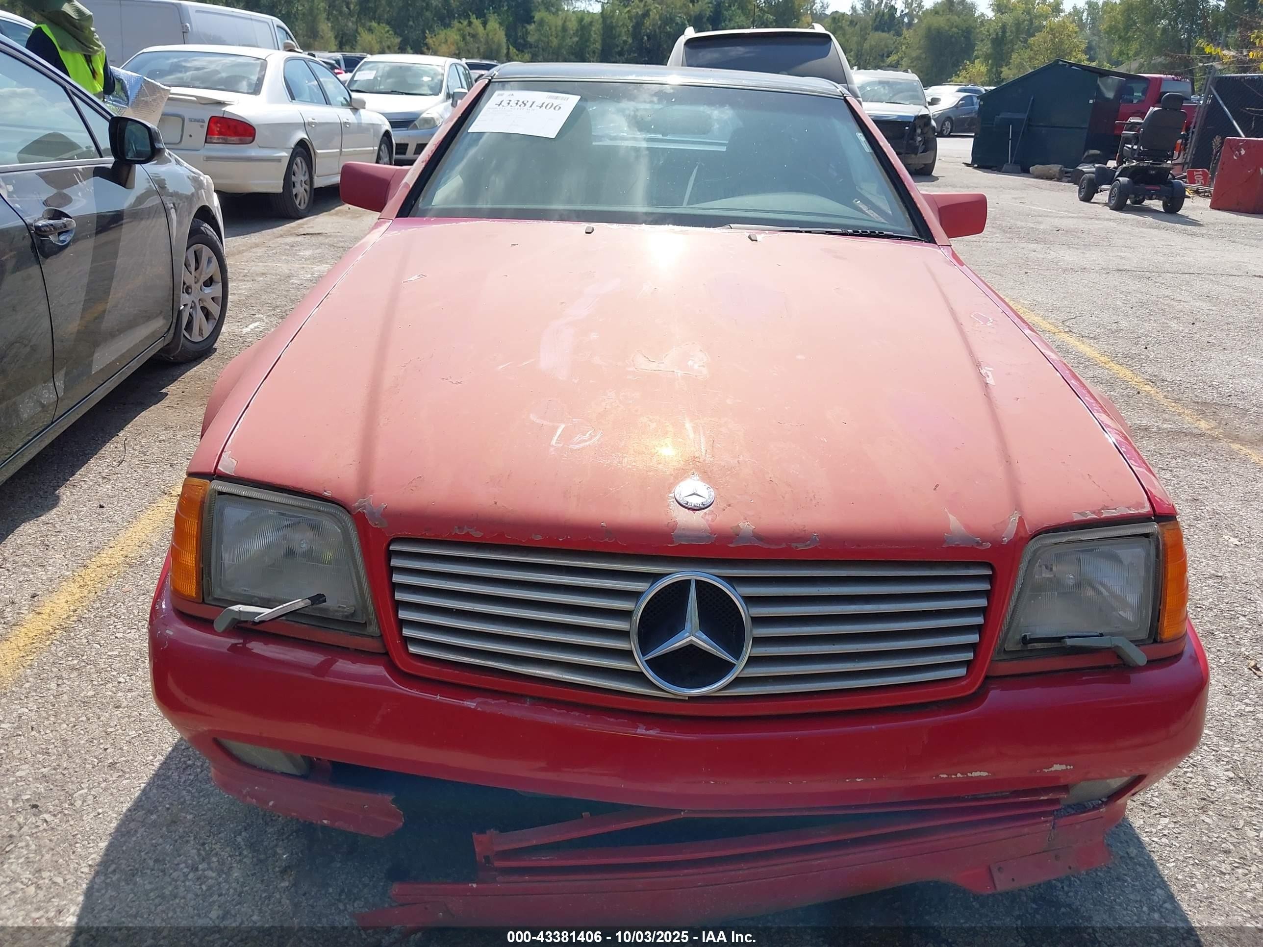 1991 Mercedes-benz 300 Sl Красный vin: WDBFA61E5MF014384