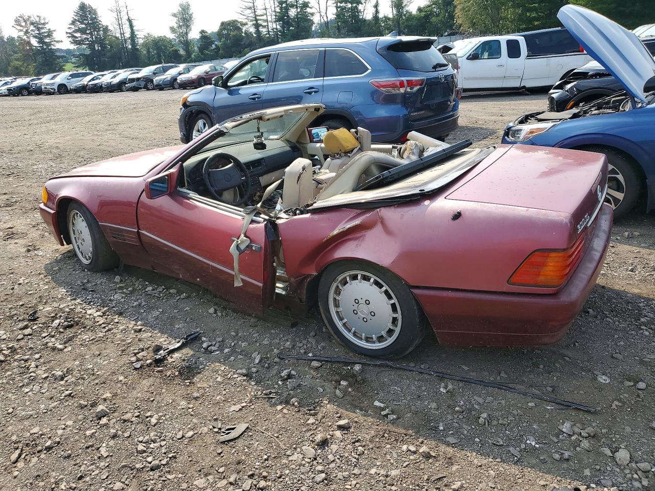 1991 Mercedes-benz 300 Sl Бордовый vin: WDBFA61E5MF018256