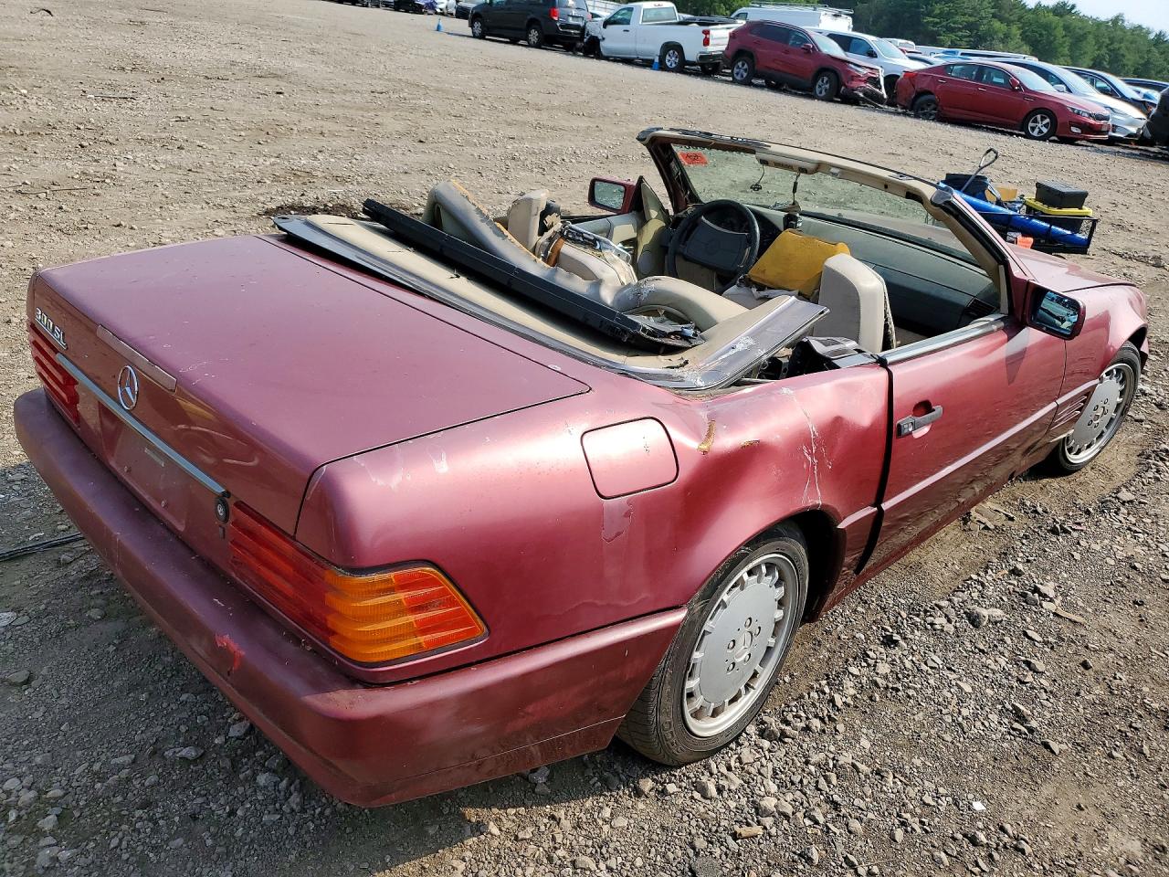 1991 Mercedes-benz 300 Sl Burgundy vin: WDBFA61E5MF018256