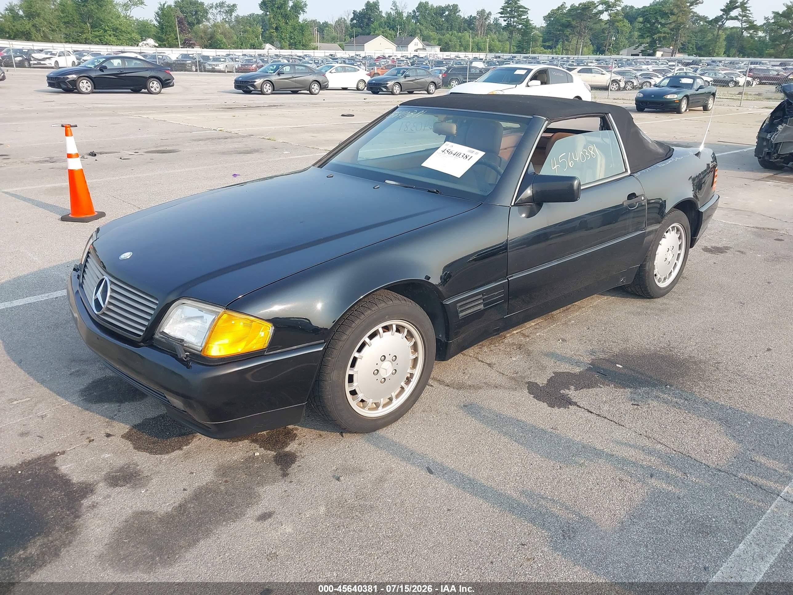 1991 Mercedes-benz 300 Sl Black vin: WDBFA61E5MF019939