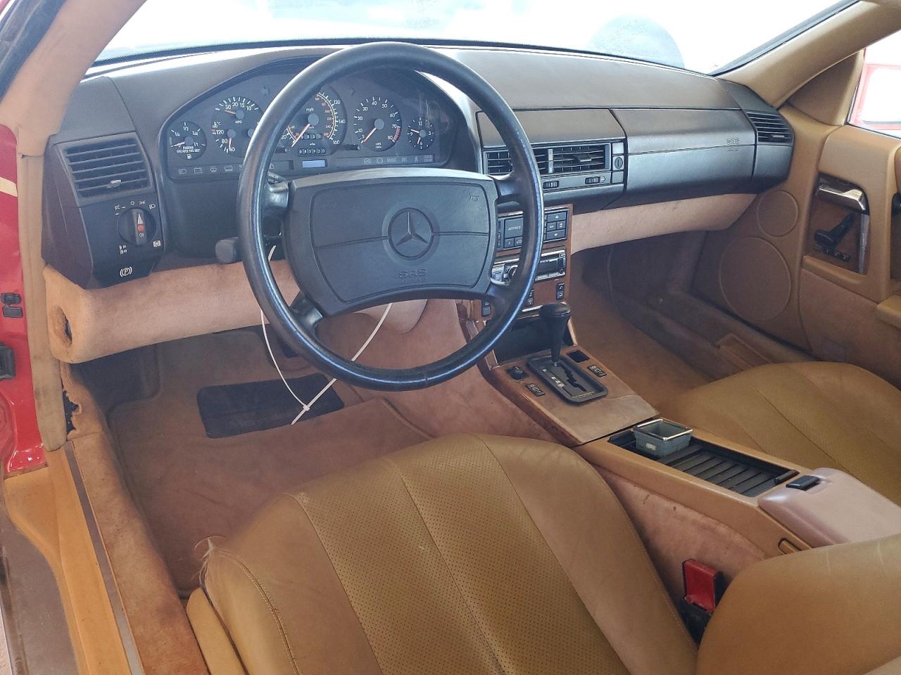 1990 Mercedes-benz 300 Sl Red vin: WDBFA61E6LF006101