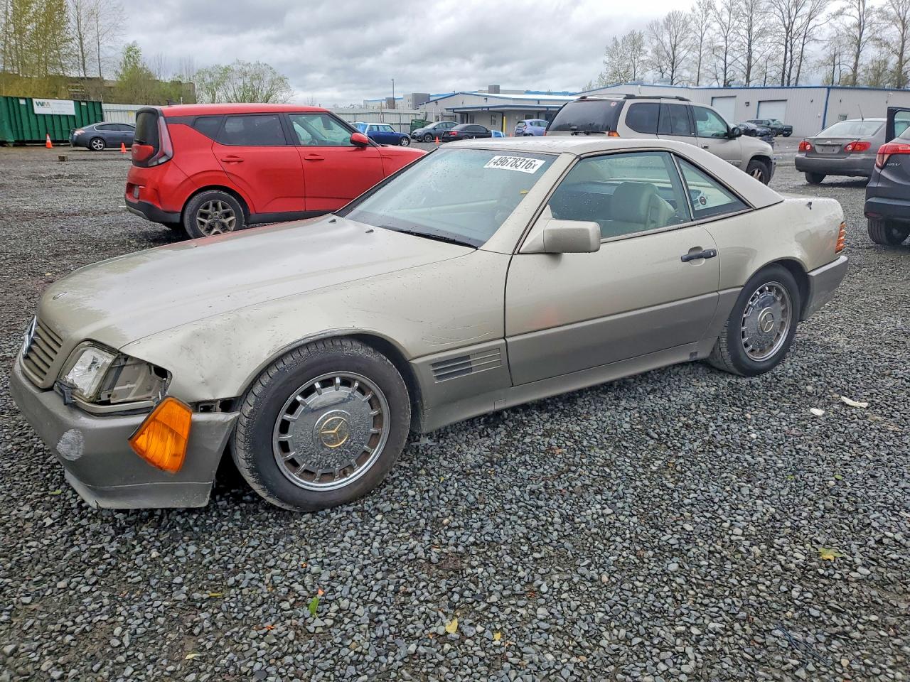 1991 Mercedes Benz 300 Sl Gold vin: WDBFA61E6MF015639