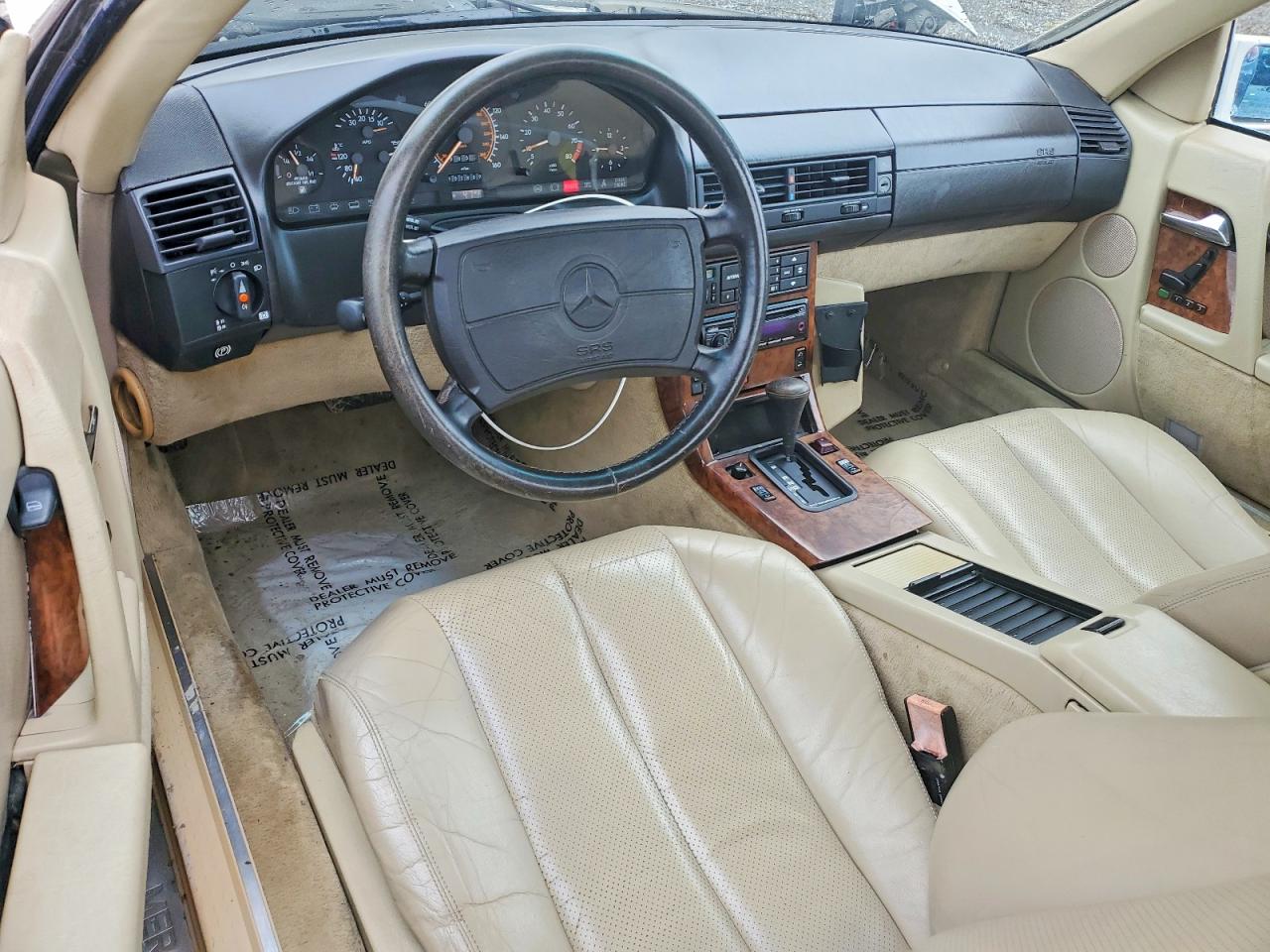 1991 Mercedes Benz 300 Sl Gold vin: WDBFA61E6MF015639