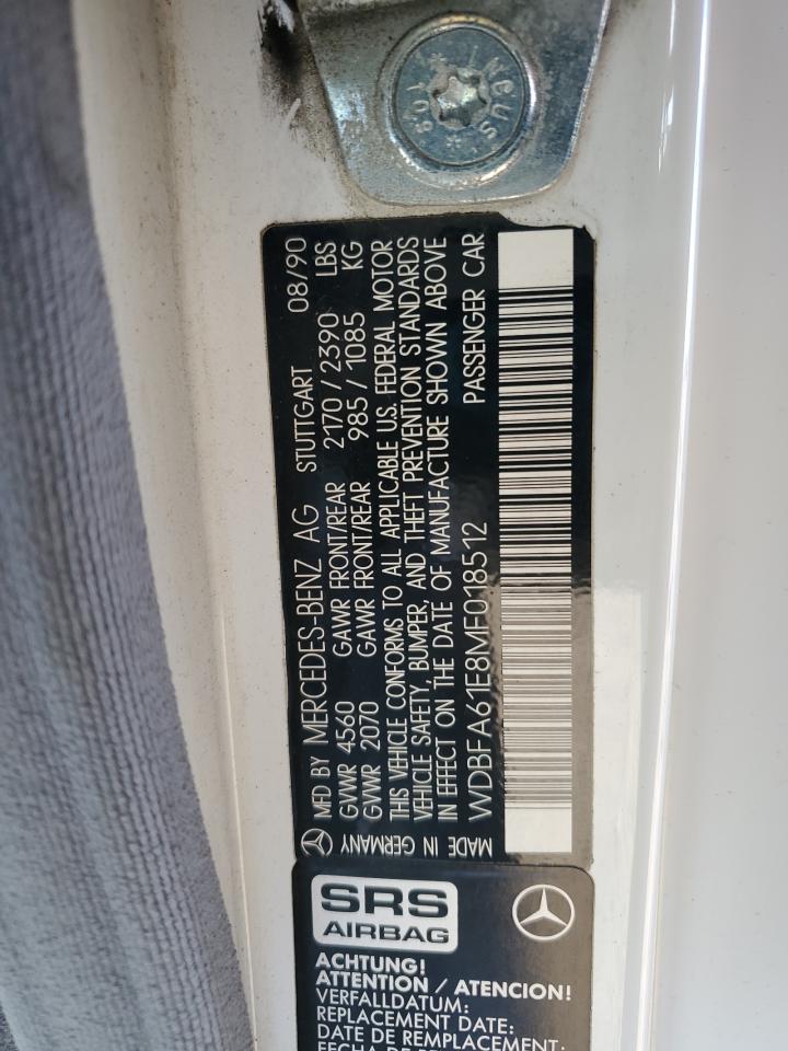 1991 Mercedes-benz 300 Sl White vin: WDBFA61E8MF018512