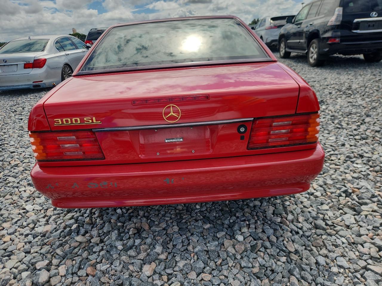 1993 Mercedes-benz 300 Sl Red vin: WDBFA61E8PF072963