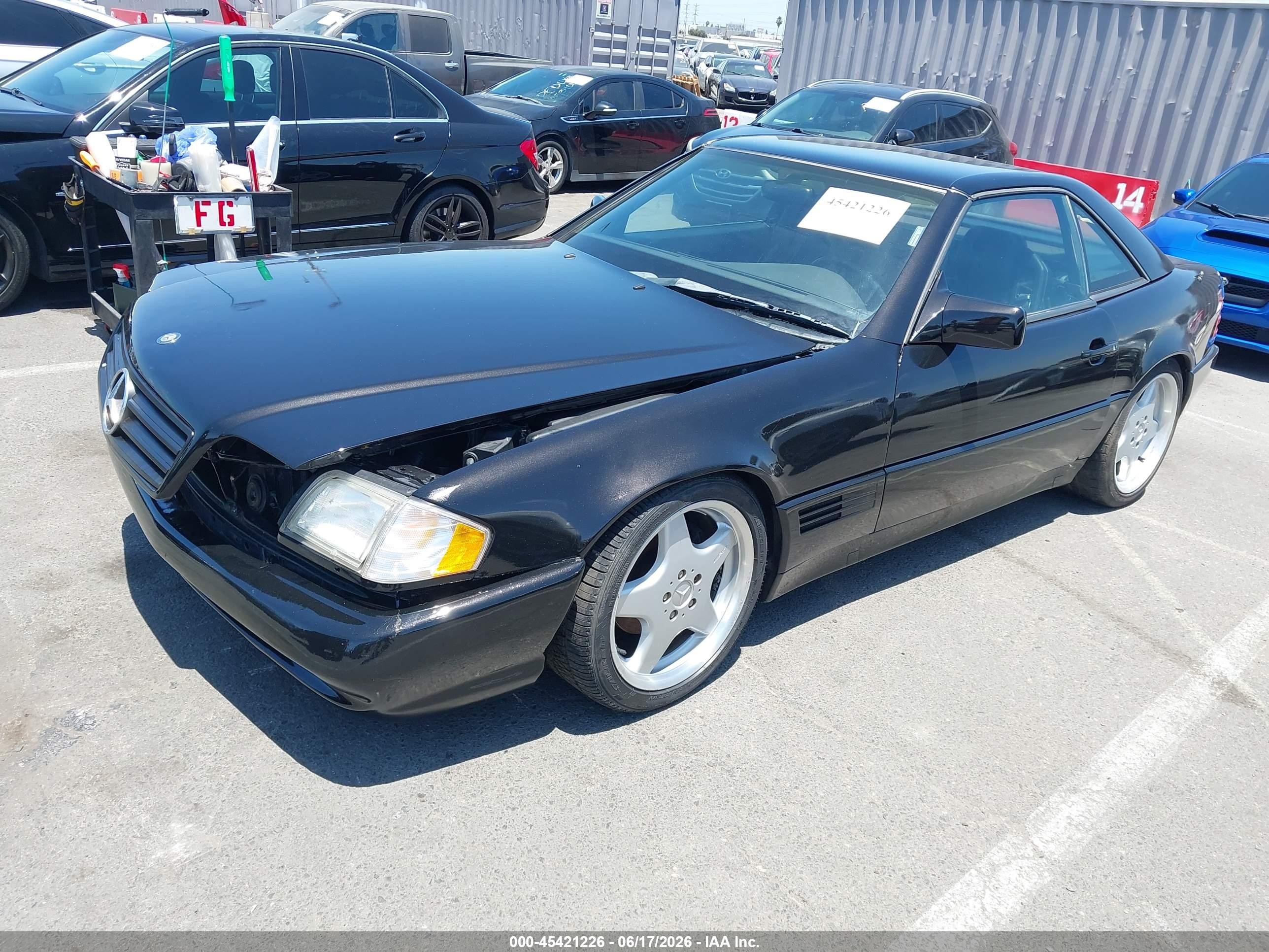 1991 Mercedes-benz 500 Sl Black vin: WDBFA66E1MF029215