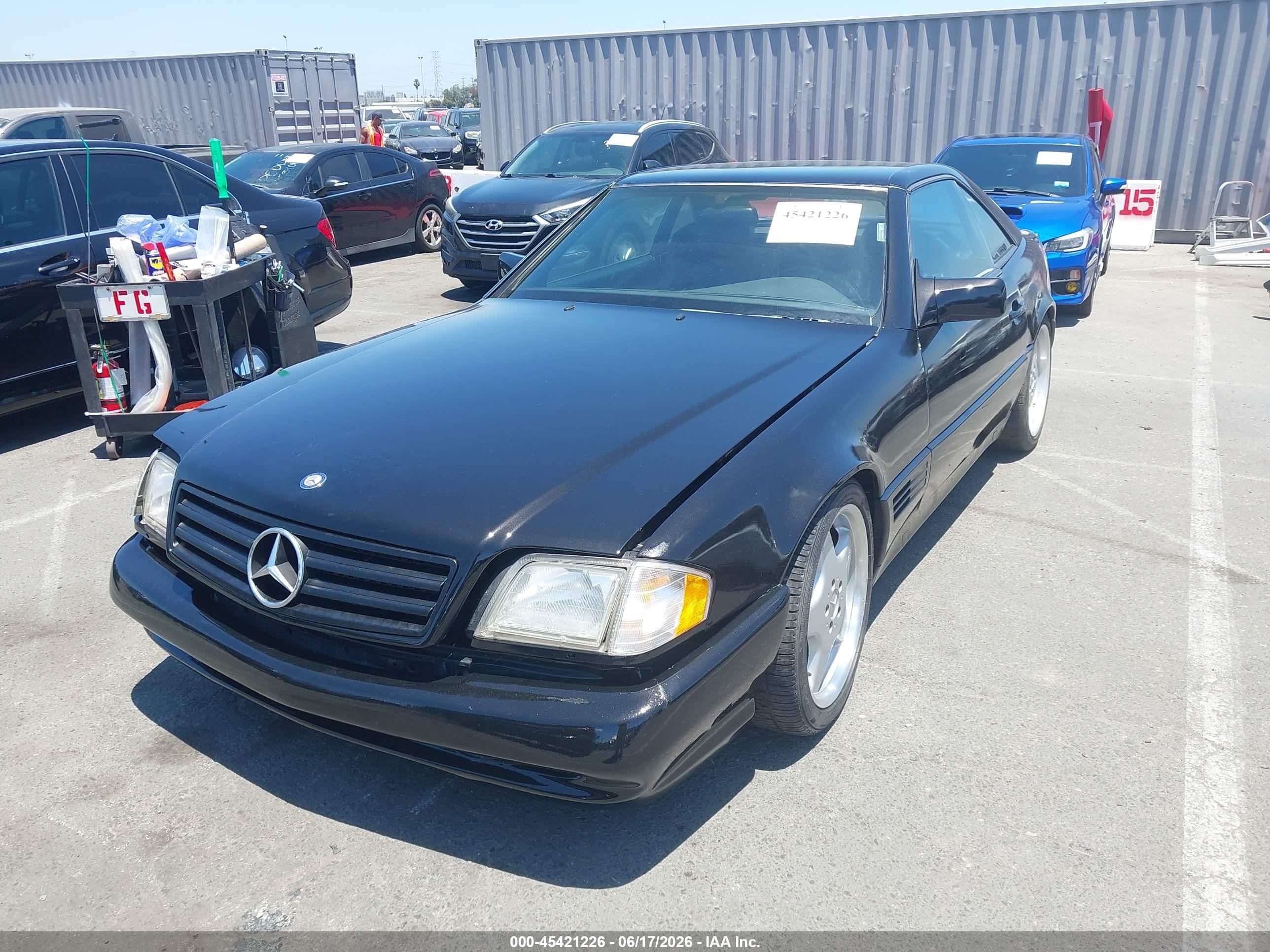 1991 Mercedes-benz 500 Sl Black vin: WDBFA66E1MF029215