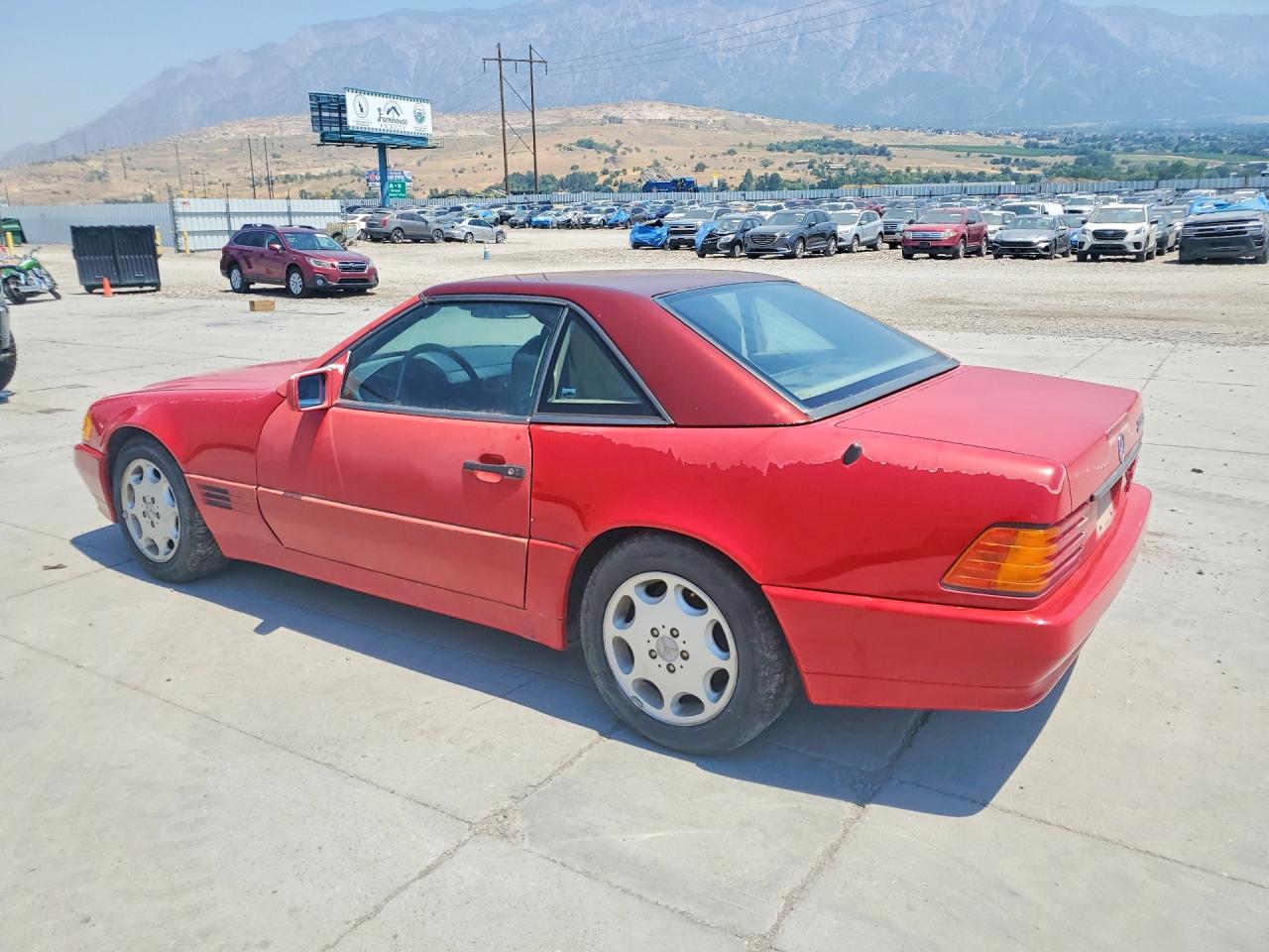 1991 Mercedes-benz 500 Sl Red vin: WDBFA66E1MF030039