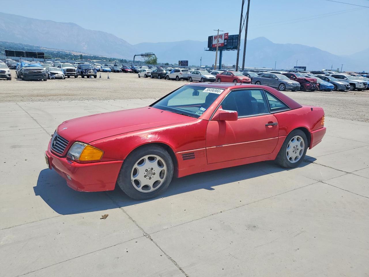 1991 Mercedes-benz 500 Sl Red vin: WDBFA66E1MF030039