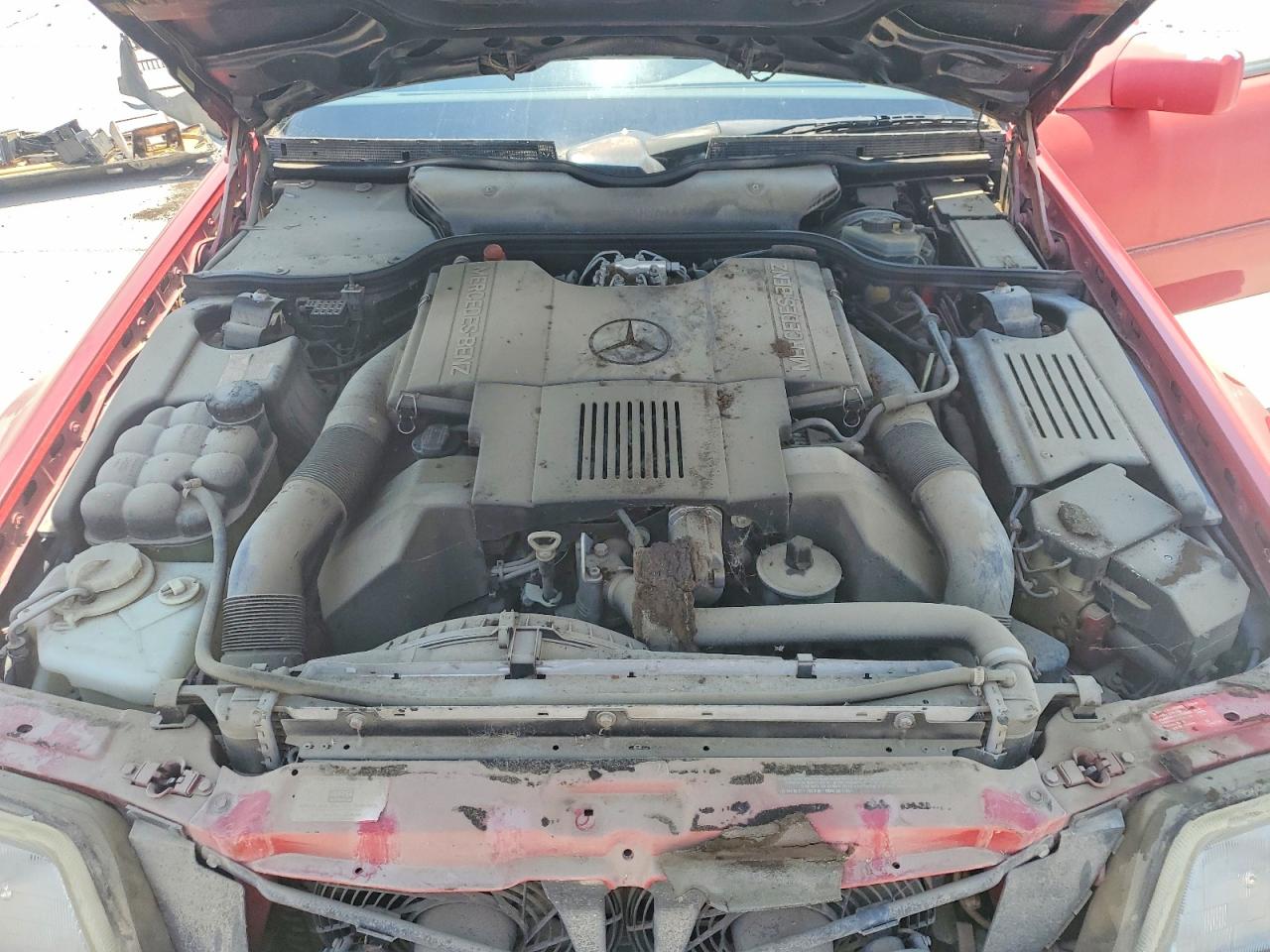 1991 Mercedes-benz 500 Sl Red vin: WDBFA66E1MF030039
