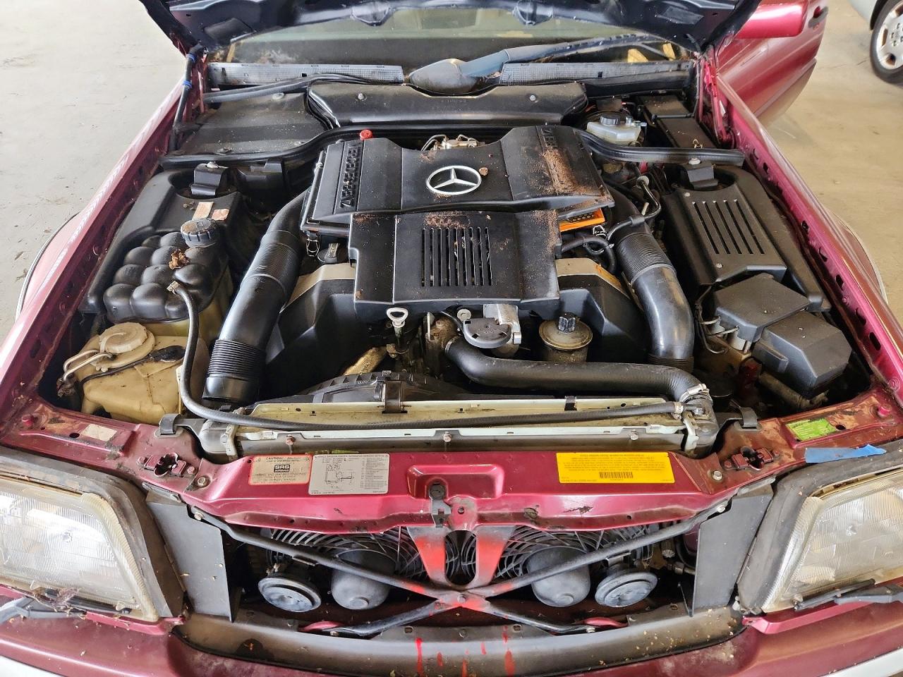 1992 Mercedes-benz 500 Sl Red vin: WDBFA66E1NF054326