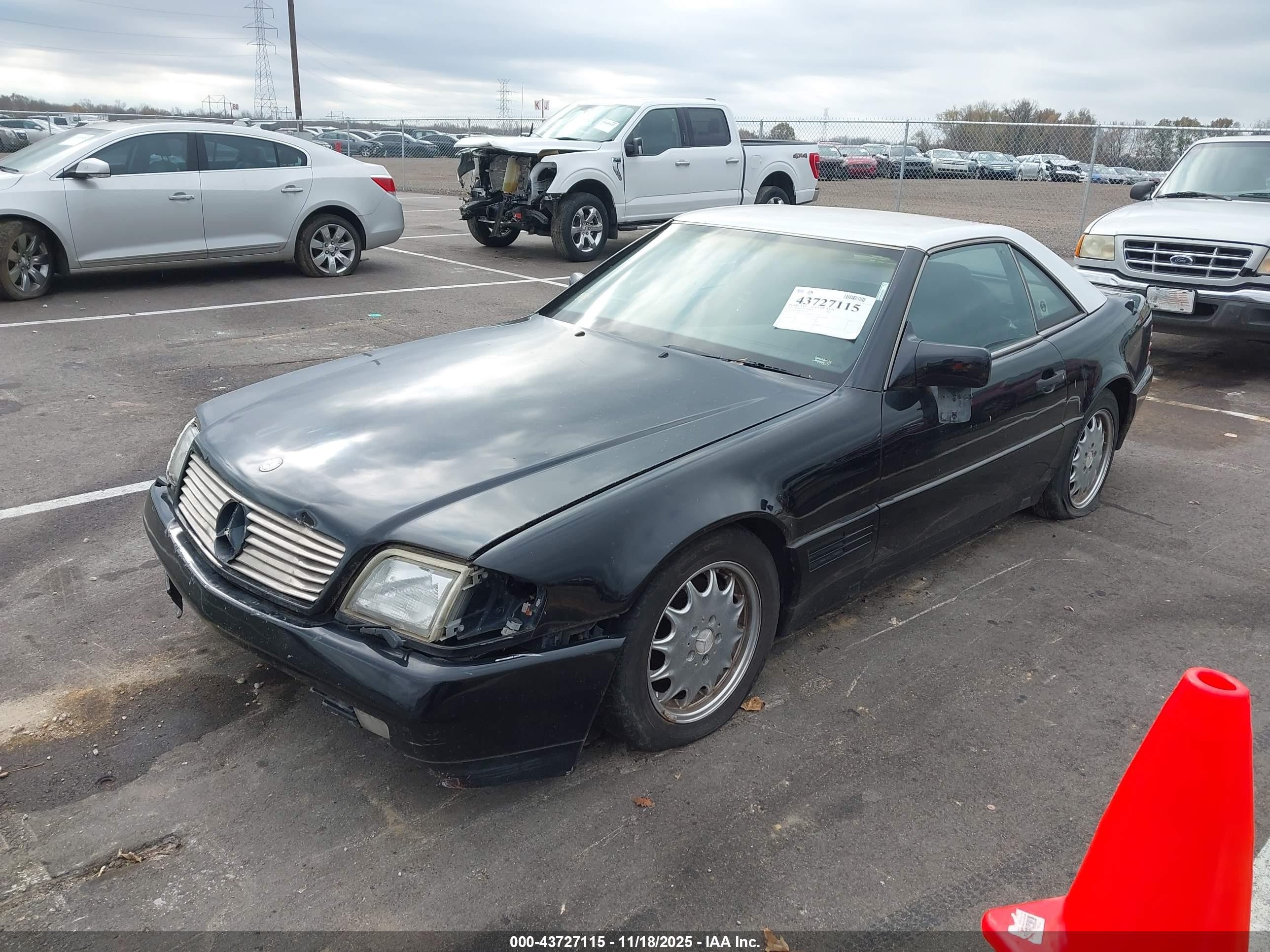 1991 Mercedes-benz 500 Sl Black vin: WDBFA66E2MF022631