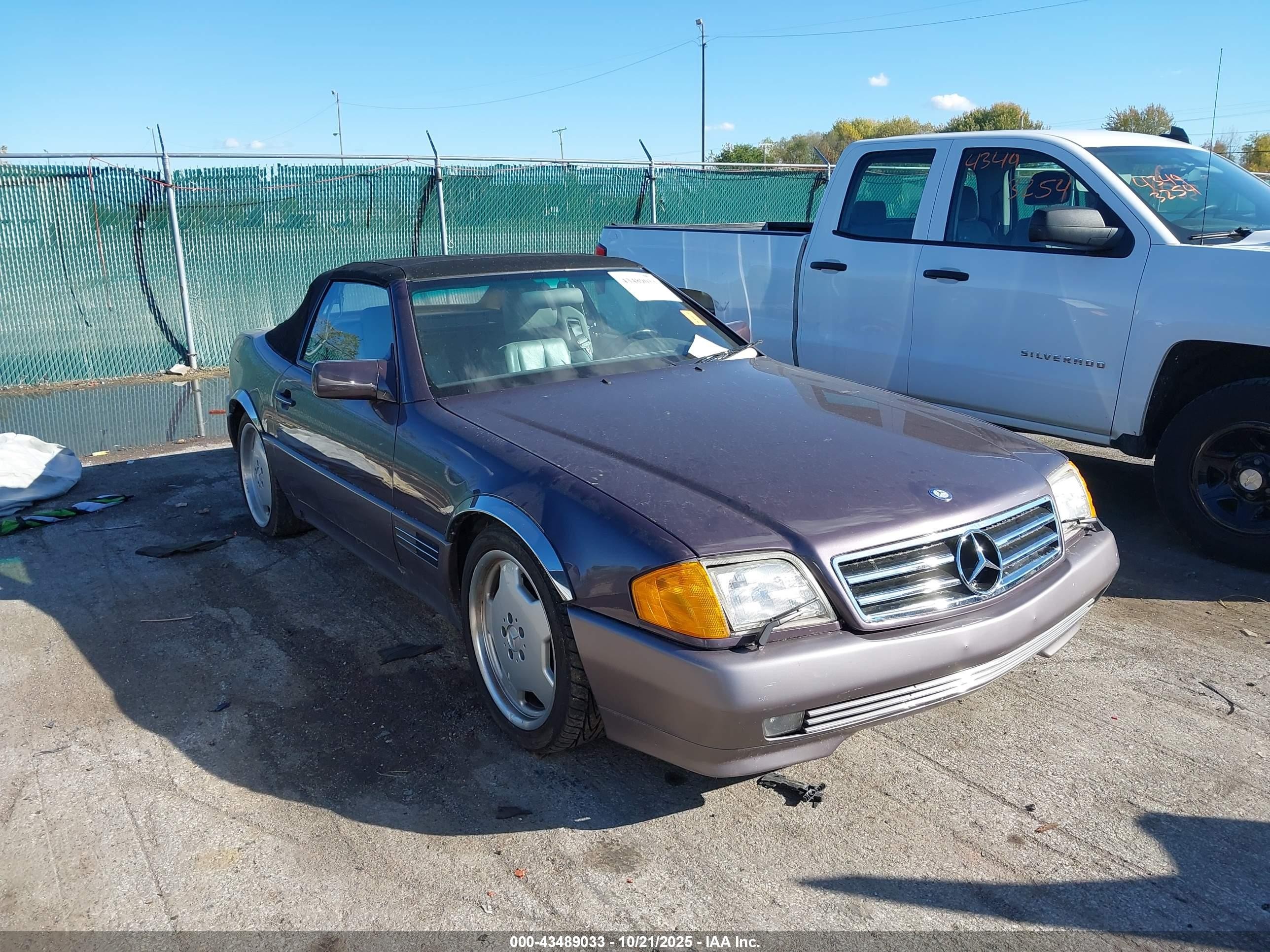 1991 Mercedes-benz 500 Sl Purple vin: WDBFA66E2MF034228