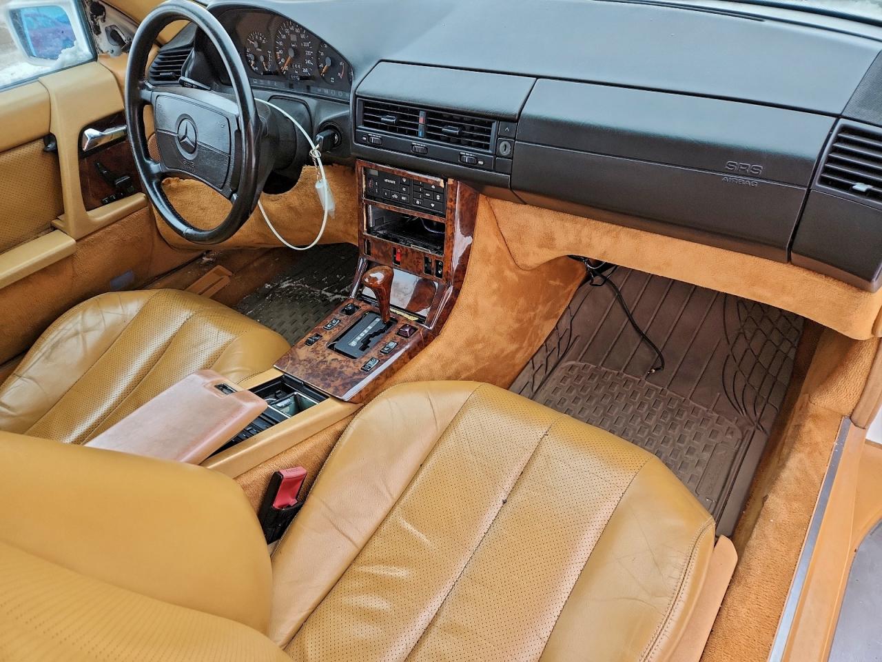 1991 Mercedes-benz 500 Sl White vin: WDBFA66E3MF026526
