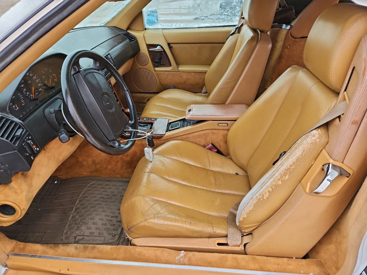 1991 Mercedes-benz 500 Sl White vin: WDBFA66E3MF026526