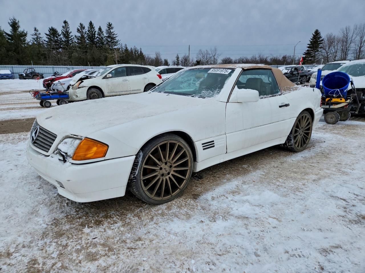 1991 Mercedes-benz 500 Sl White vin: WDBFA66E3MF026526
