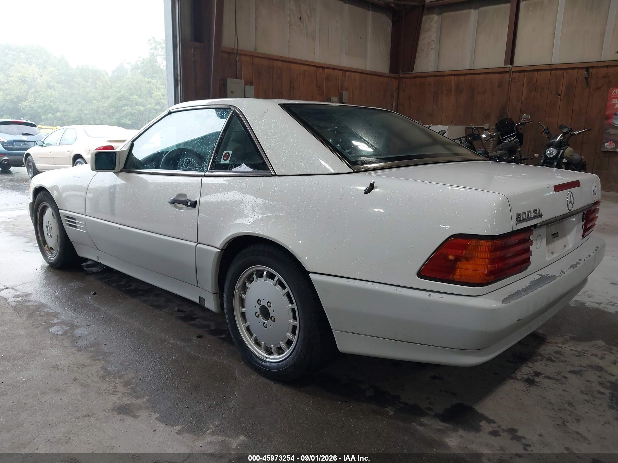 1991 Mercedes-benz 500 Sl White vin: WDBFA66E3MF034254
