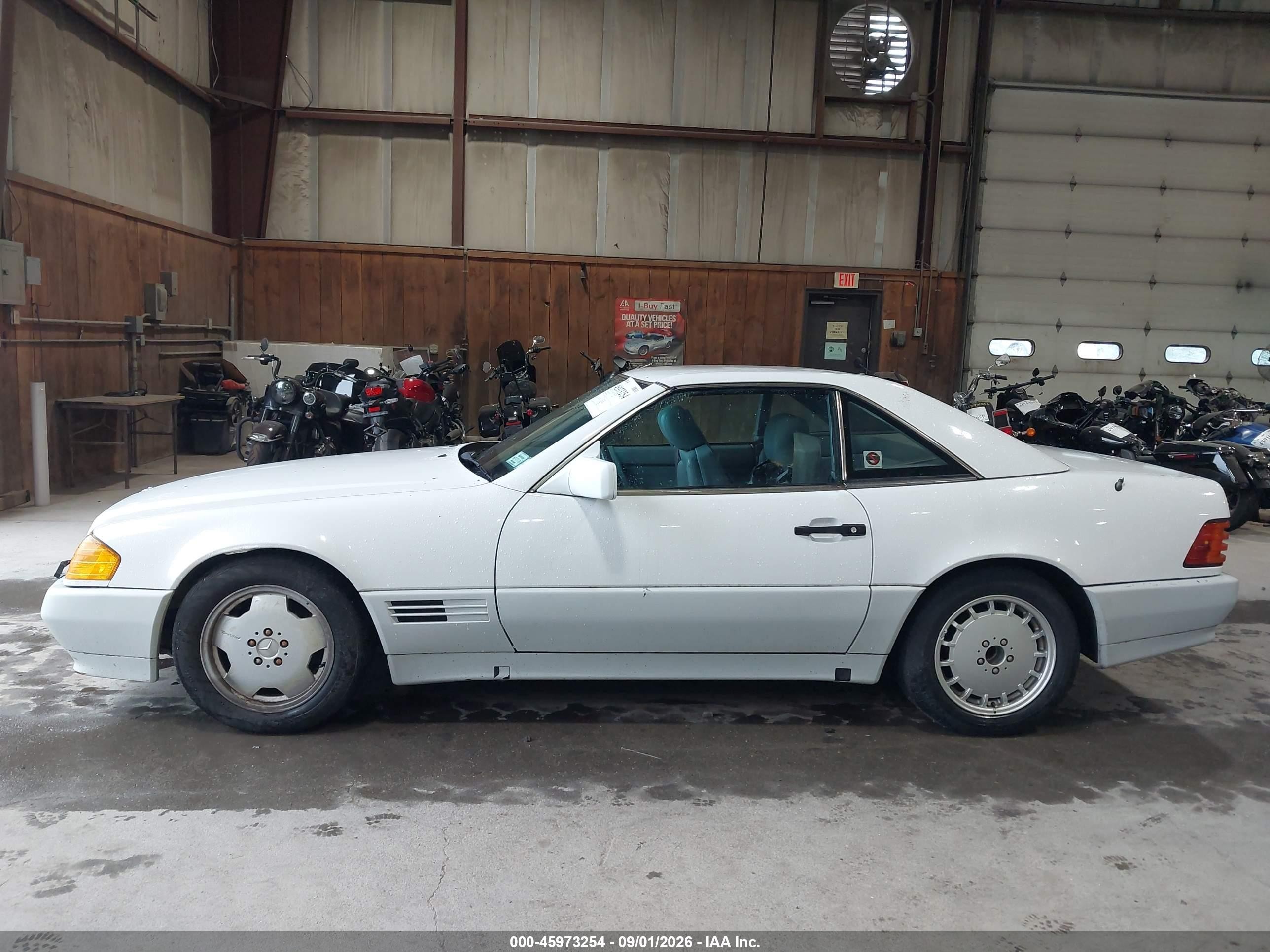 1991 Mercedes-benz 500 Sl White vin: WDBFA66E3MF034254