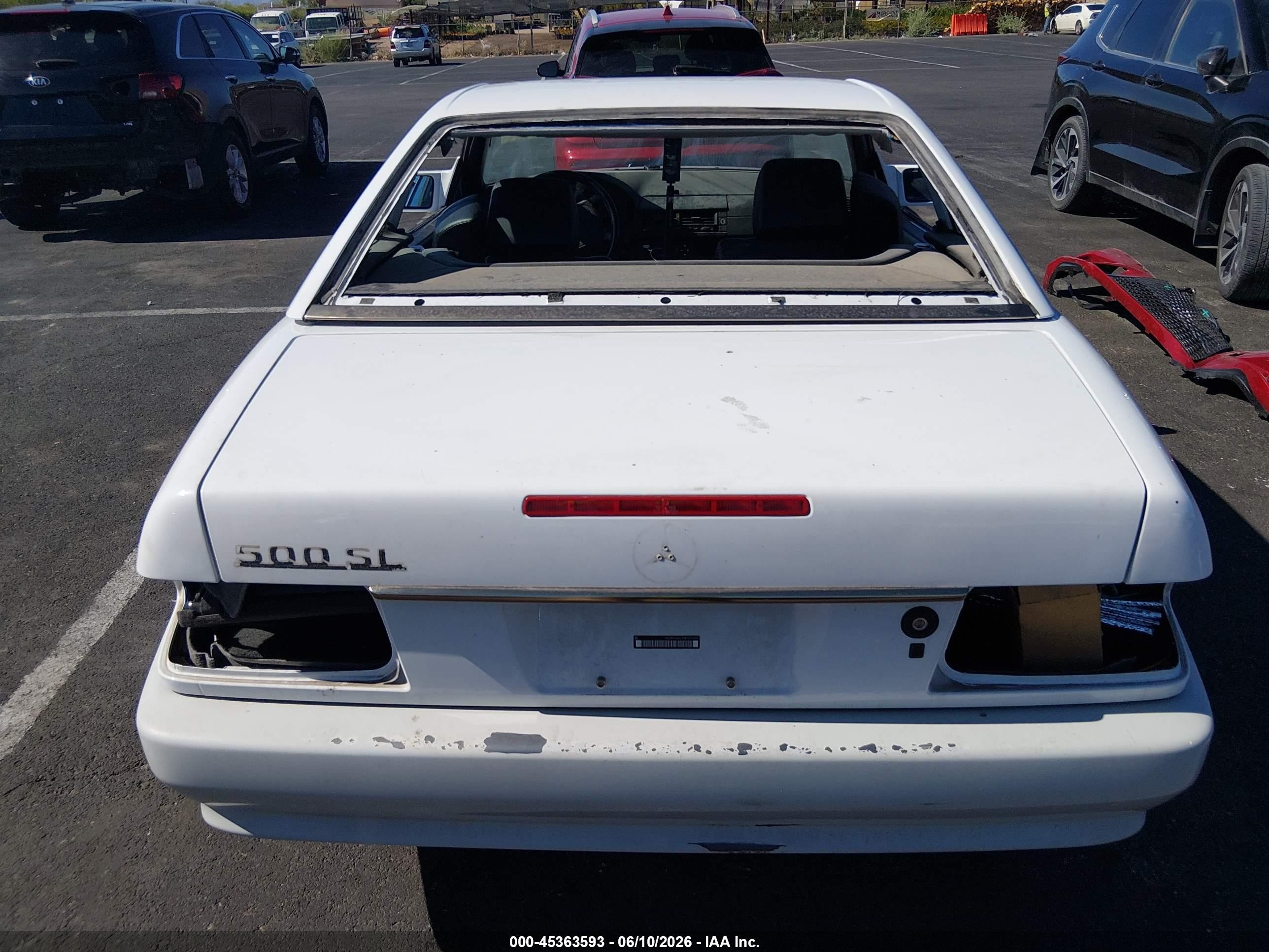 1991 Mercedes-benz 500 Sl White vin: WDBFA66E3MF035968