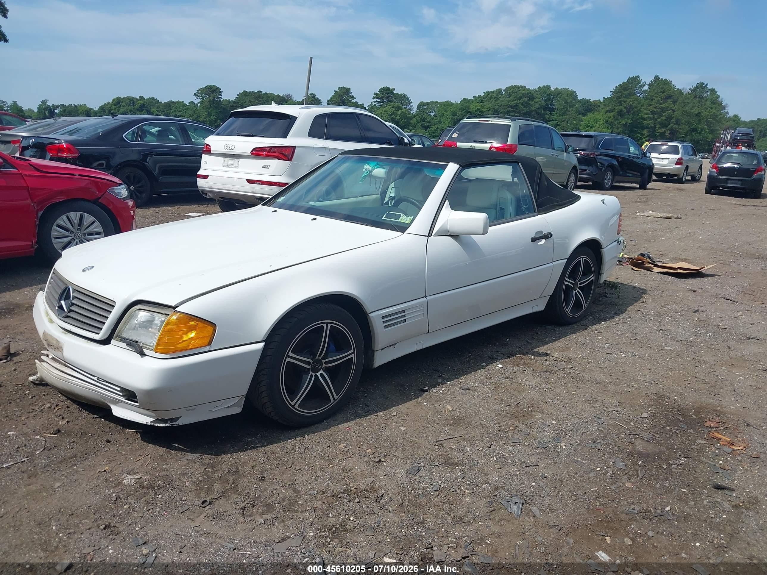 1991 Mercedes-benz 500 Sl White vin: WDBFA66E3MF036036