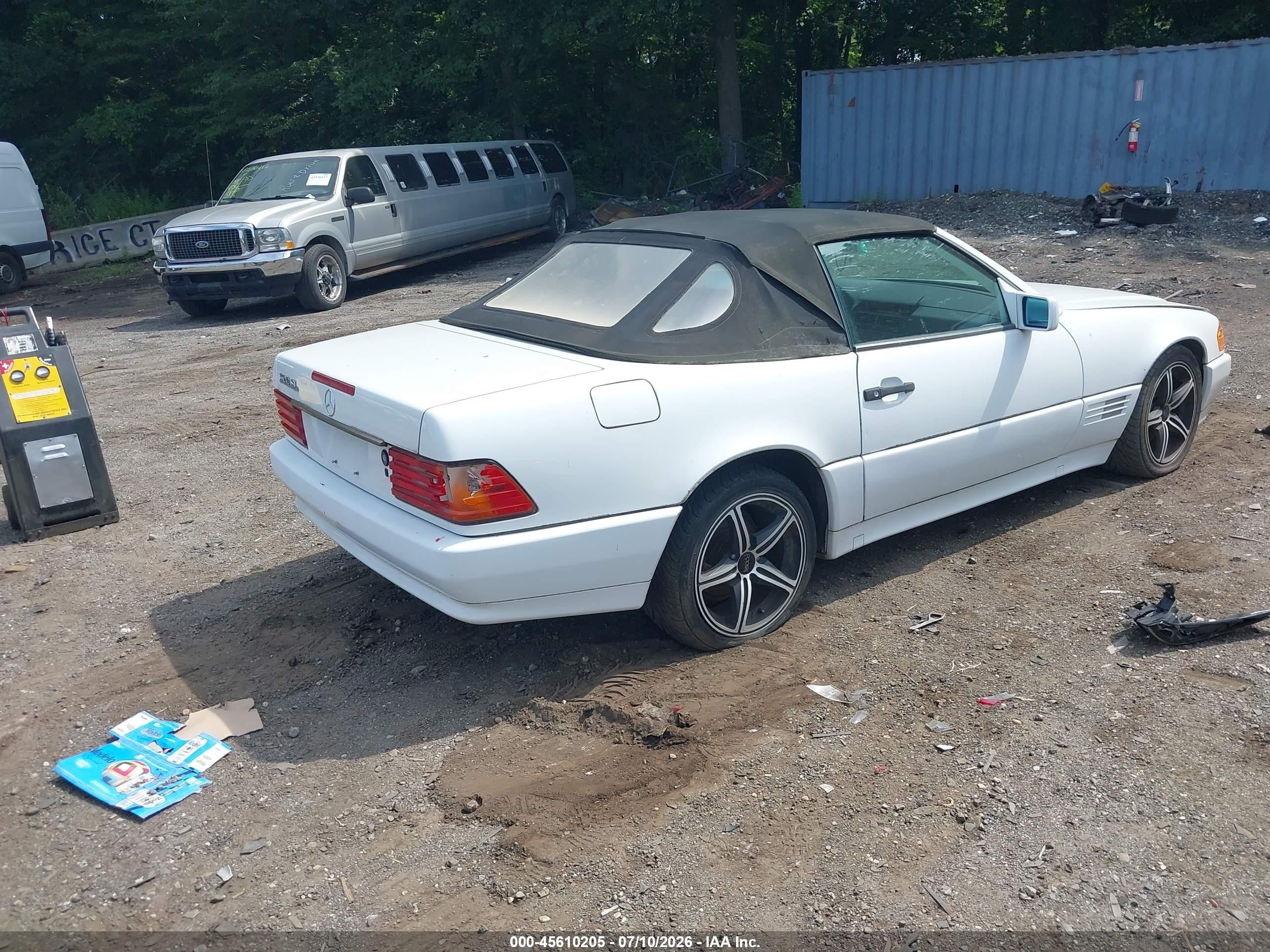 1991 Mercedes-benz 500 Sl White vin: WDBFA66E3MF036036
