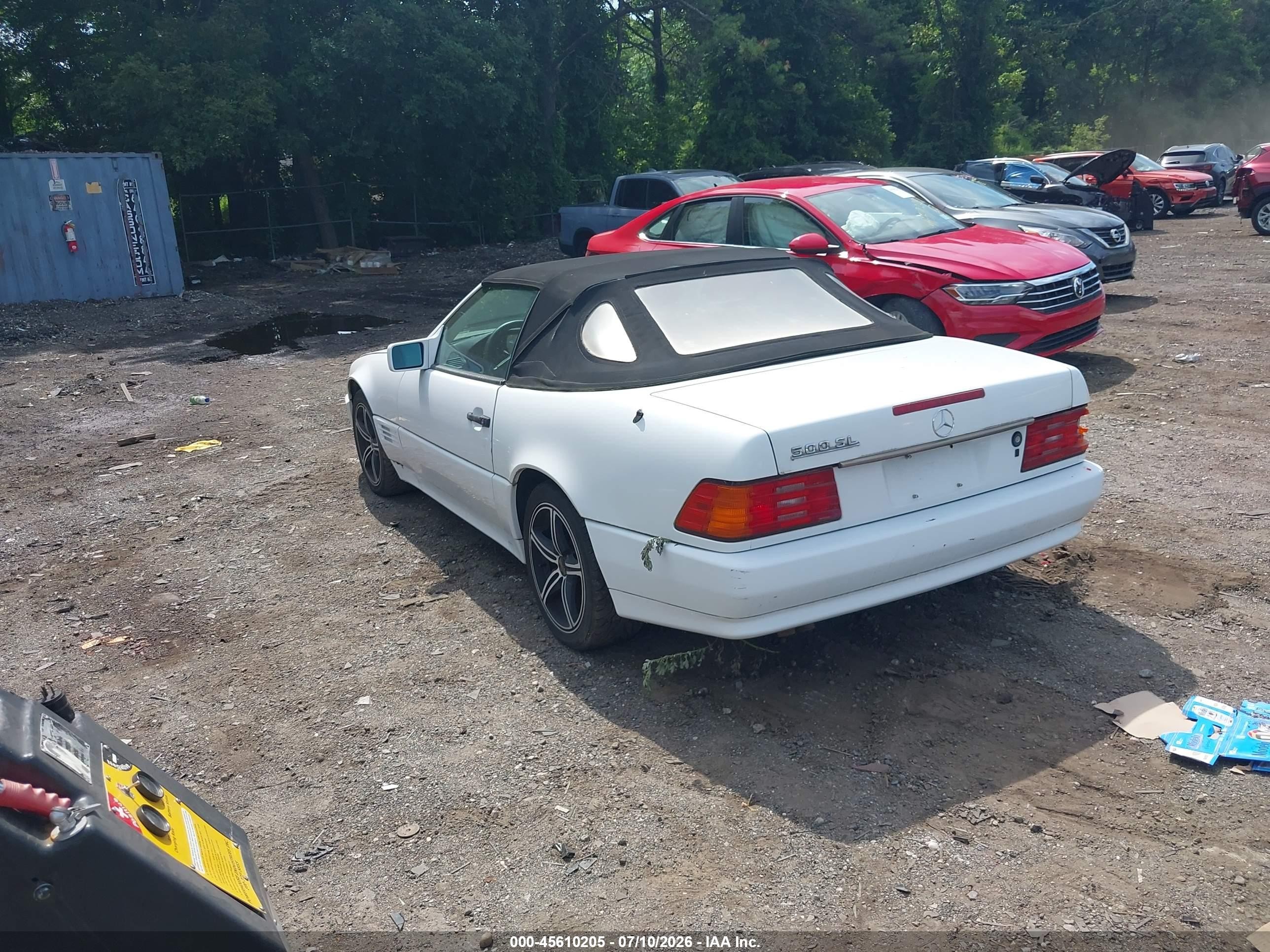 1991 Mercedes-benz 500 Sl White vin: WDBFA66E3MF036036