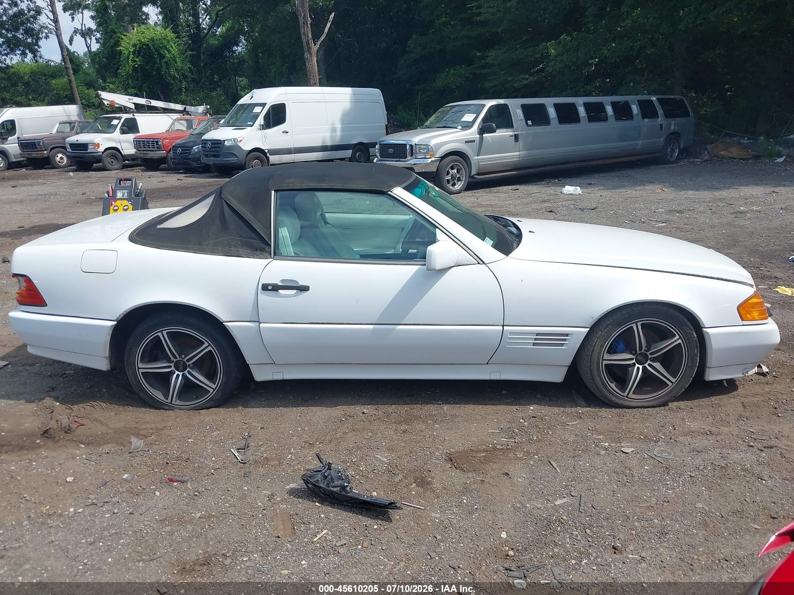 1991 Mercedes-benz 500 Sl White vin: WDBFA66E3MF036036