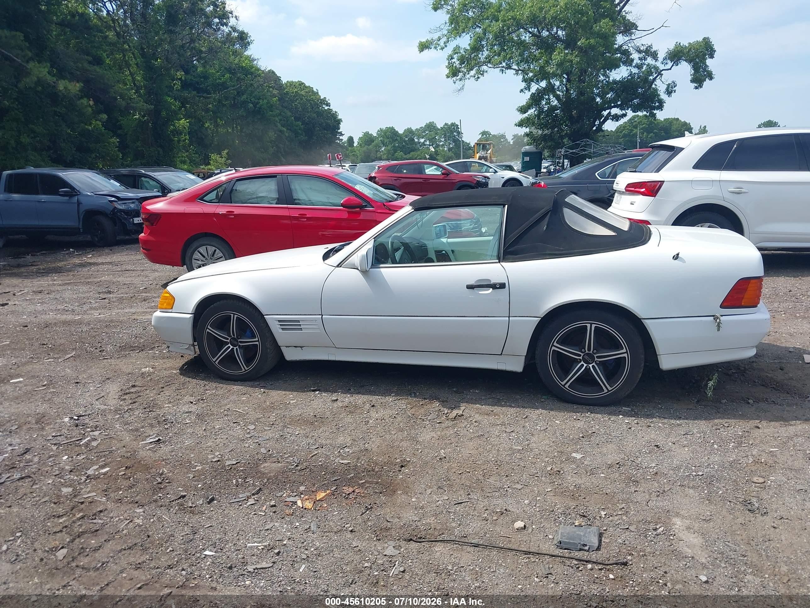 1991 Mercedes-benz 500 Sl White vin: WDBFA66E3MF036036