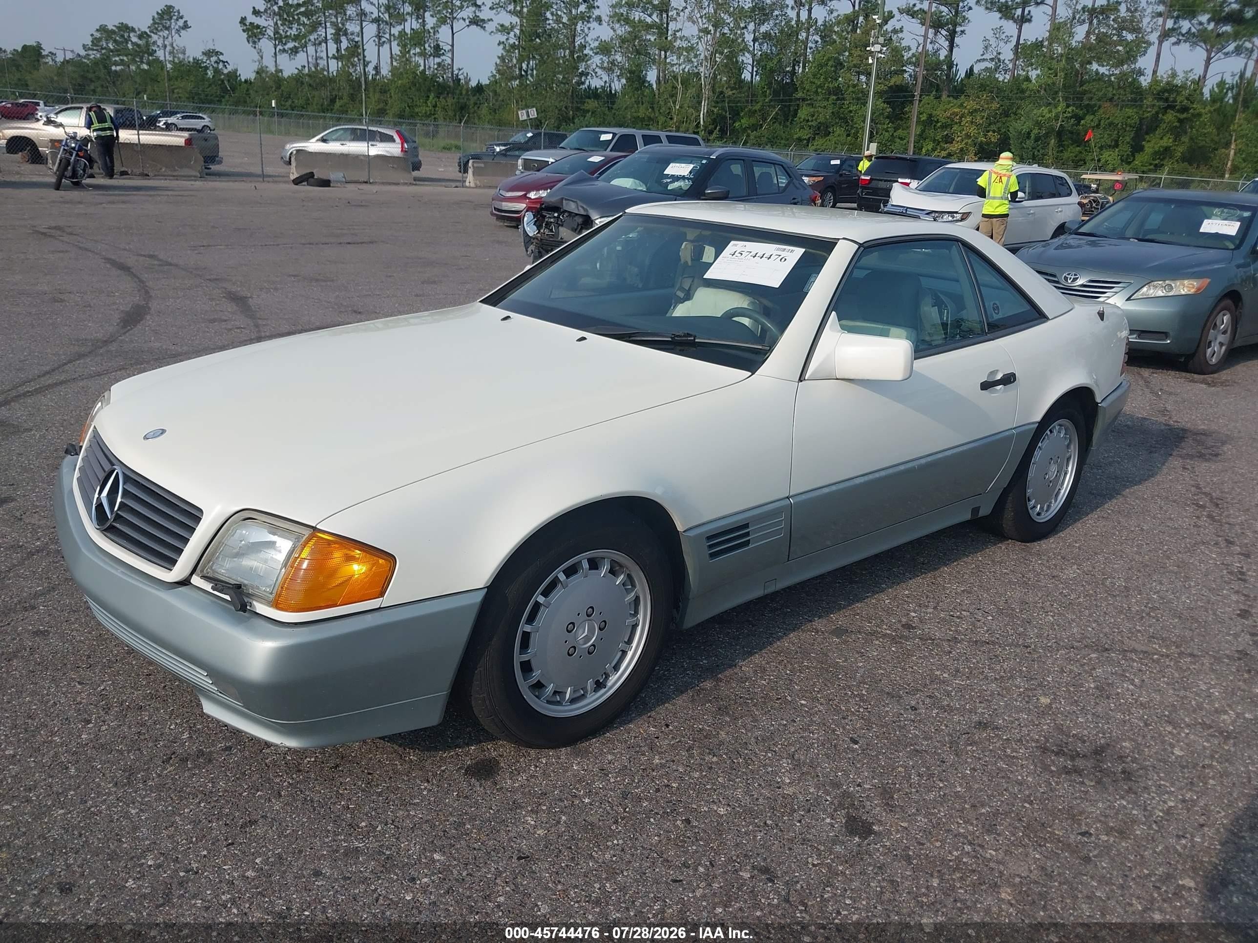 1991 Mercedes-benz 500 Sl White vin: WDBFA66E3MF036053