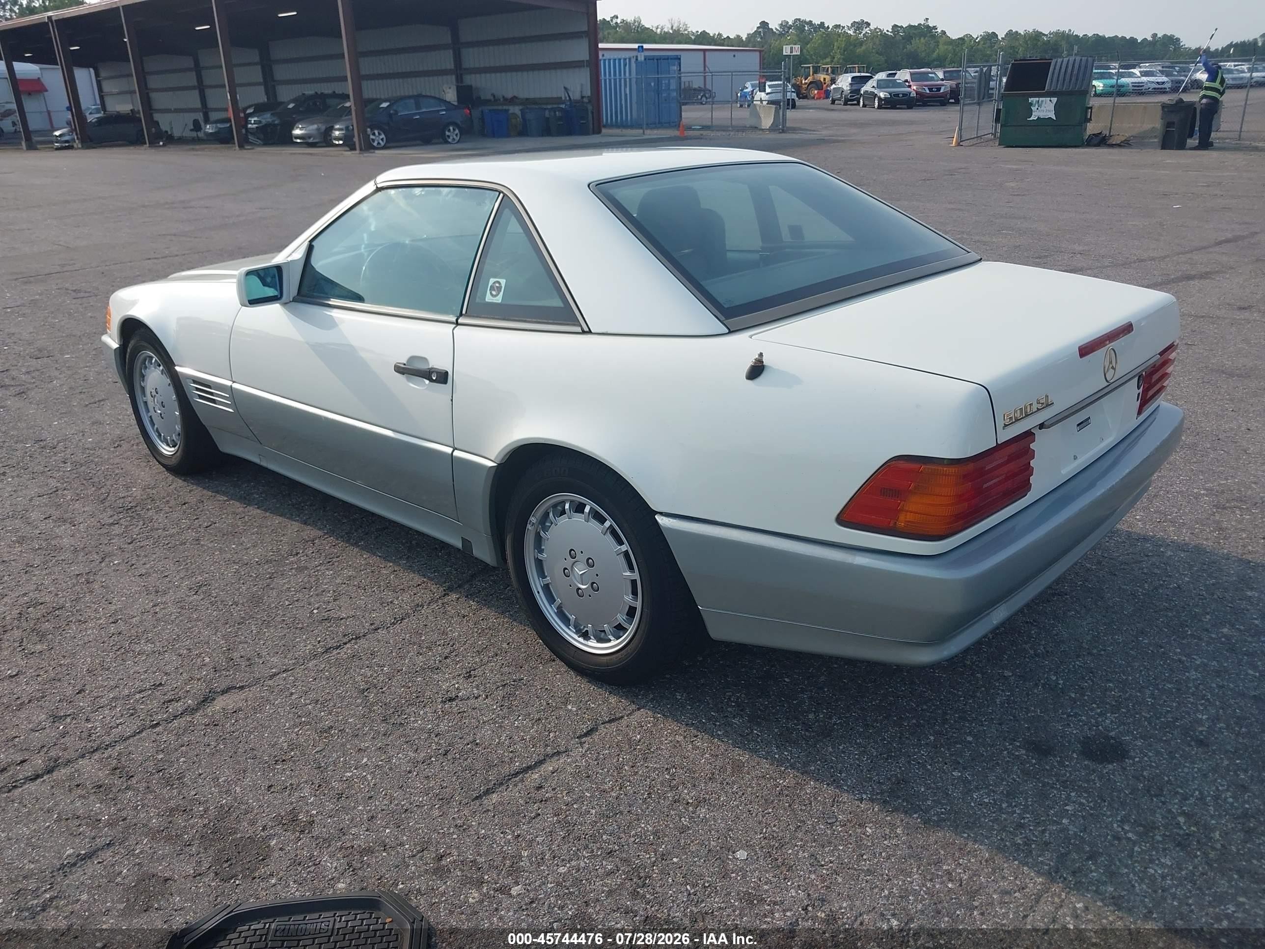 1991 Mercedes-benz 500 Sl White vin: WDBFA66E3MF036053
