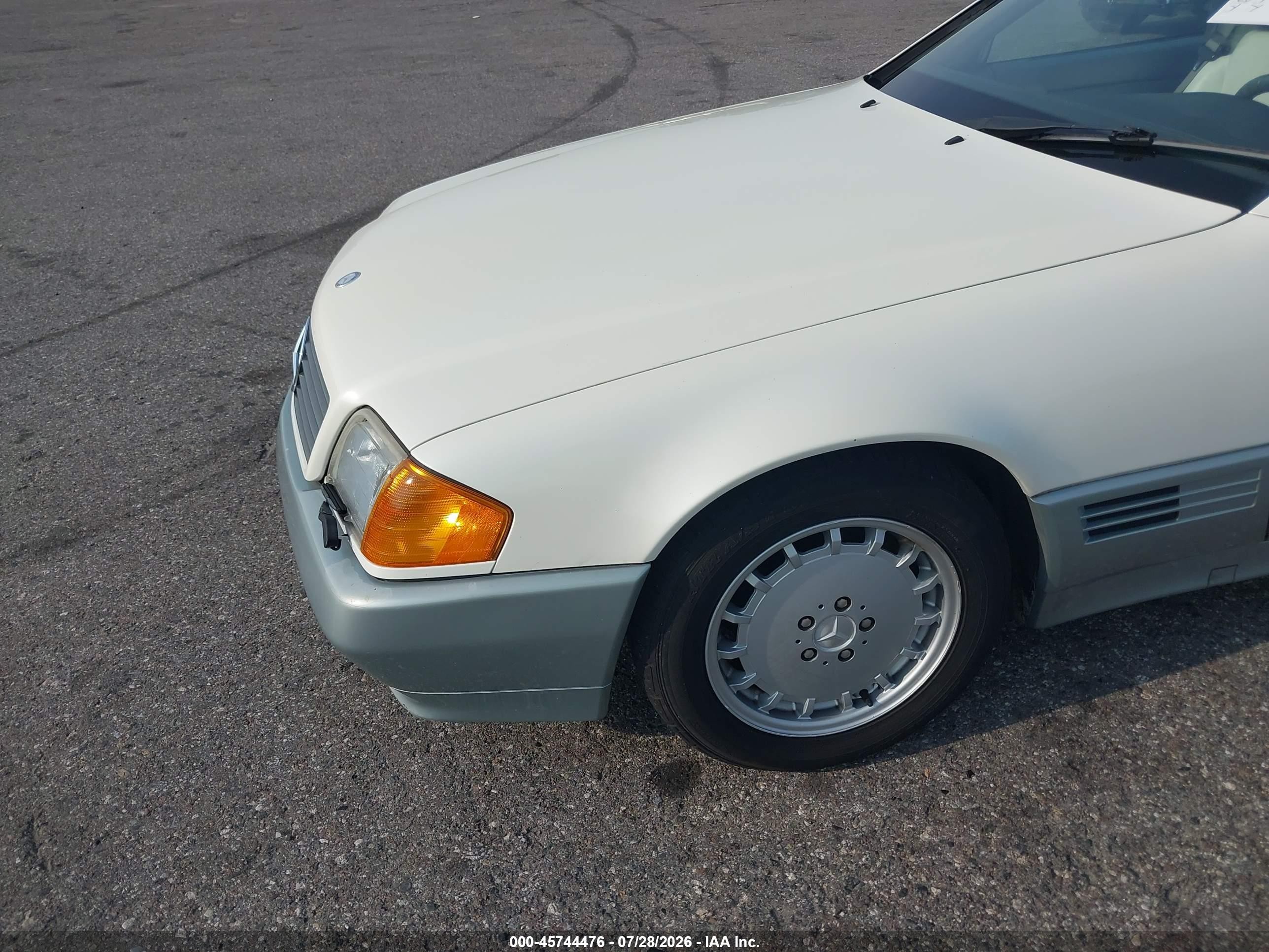 1991 Mercedes-benz 500 Sl White vin: WDBFA66E3MF036053