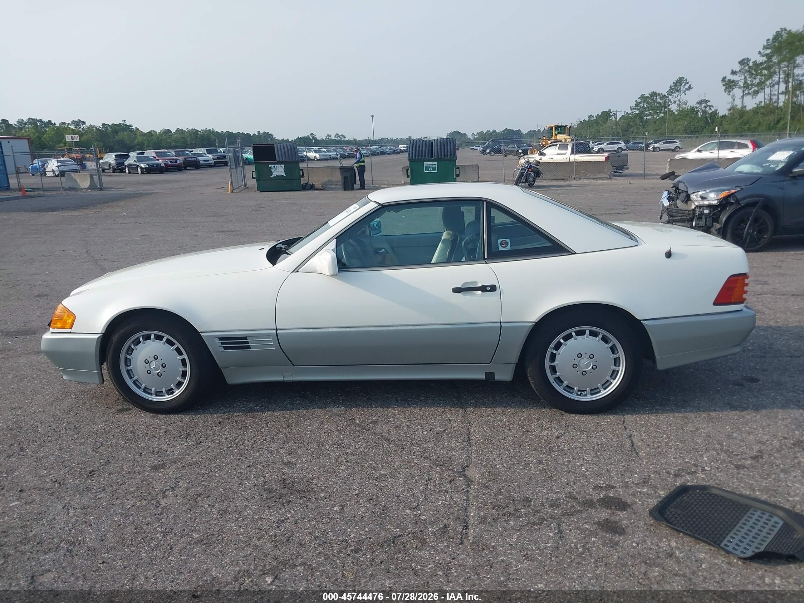 1991 Mercedes-benz 500 Sl White vin: WDBFA66E3MF036053
