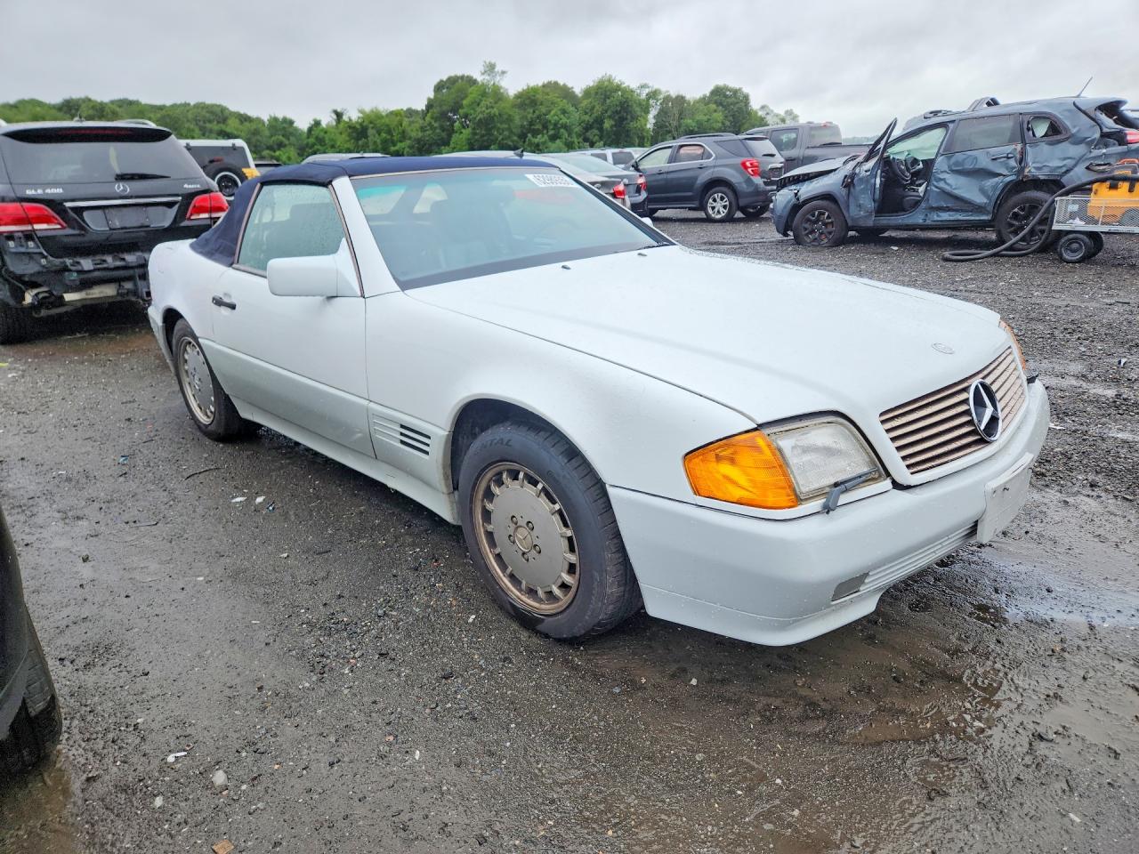 1992 Mercedes-benz 500 Sl White vin: WDBFA66E5NF053907